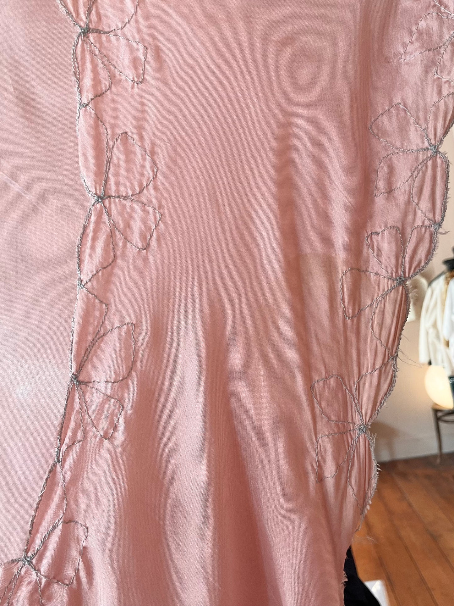 Vintage bias cut pink slip dress