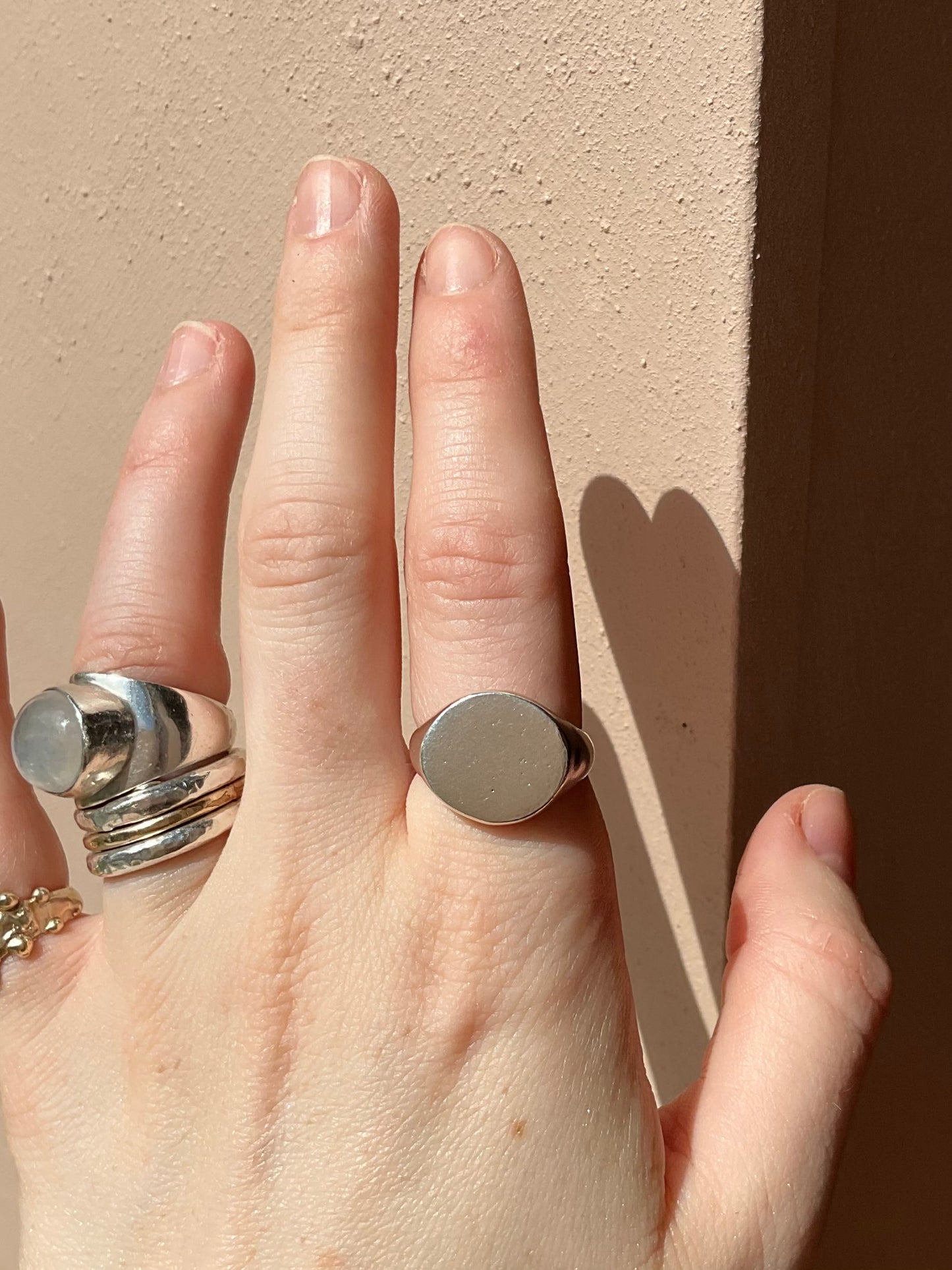 Sand Texture Signet Ring