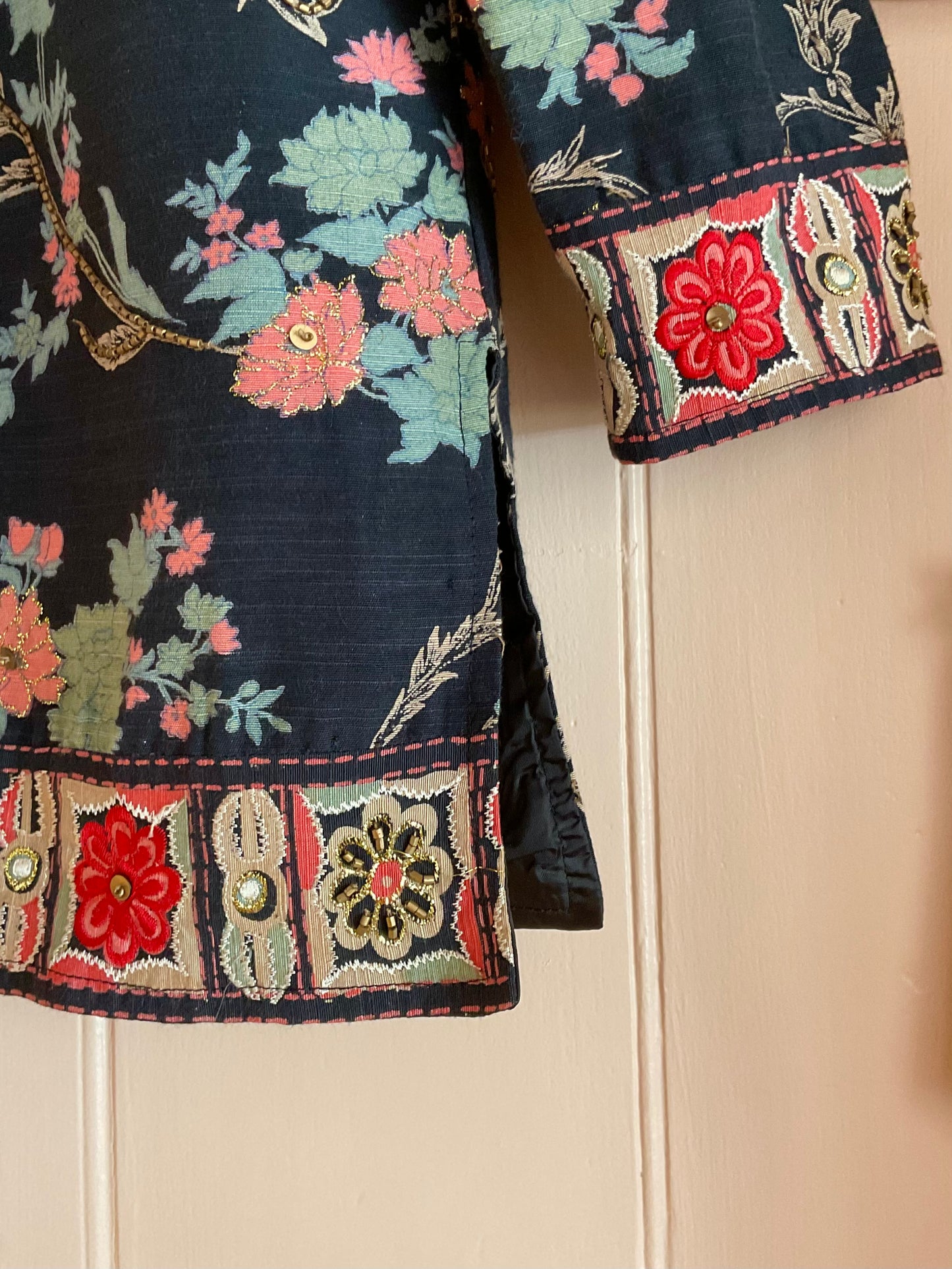 Vintage Indigo Moon Embroidered Jacket