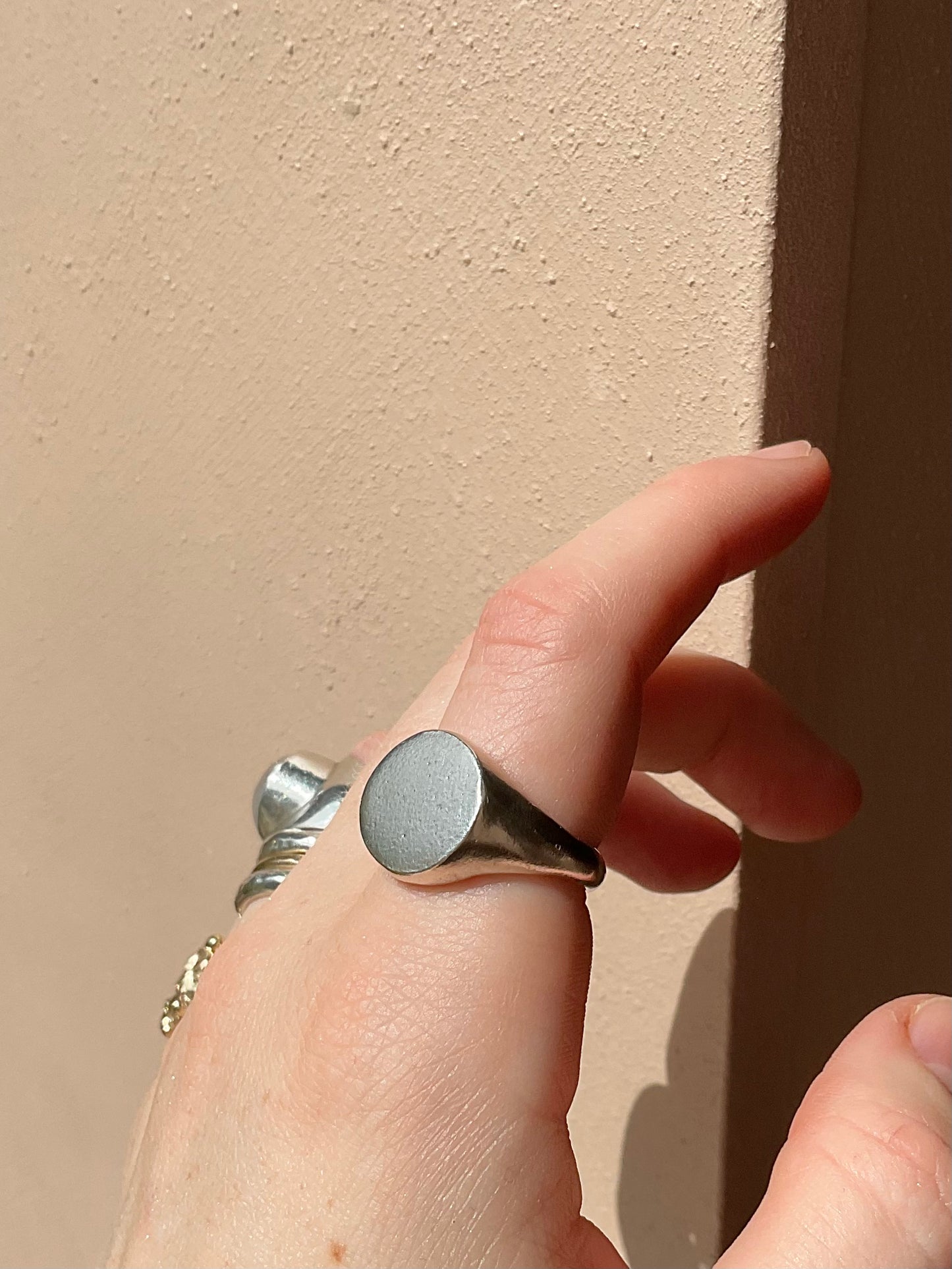 Sand Texture Signet Ring