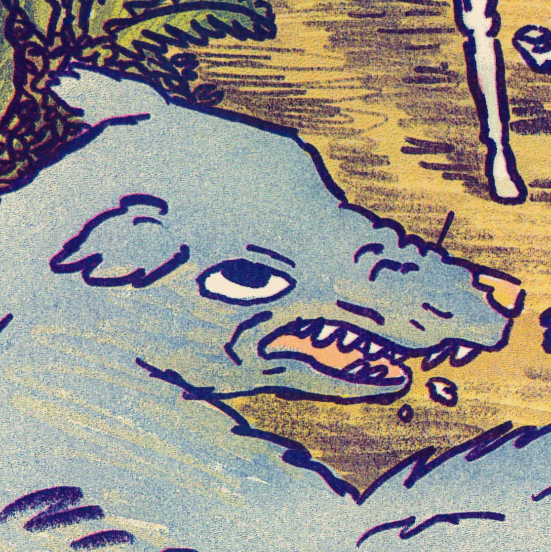 Knolp Nomine Eques! Knight and Wolves Risograph Print