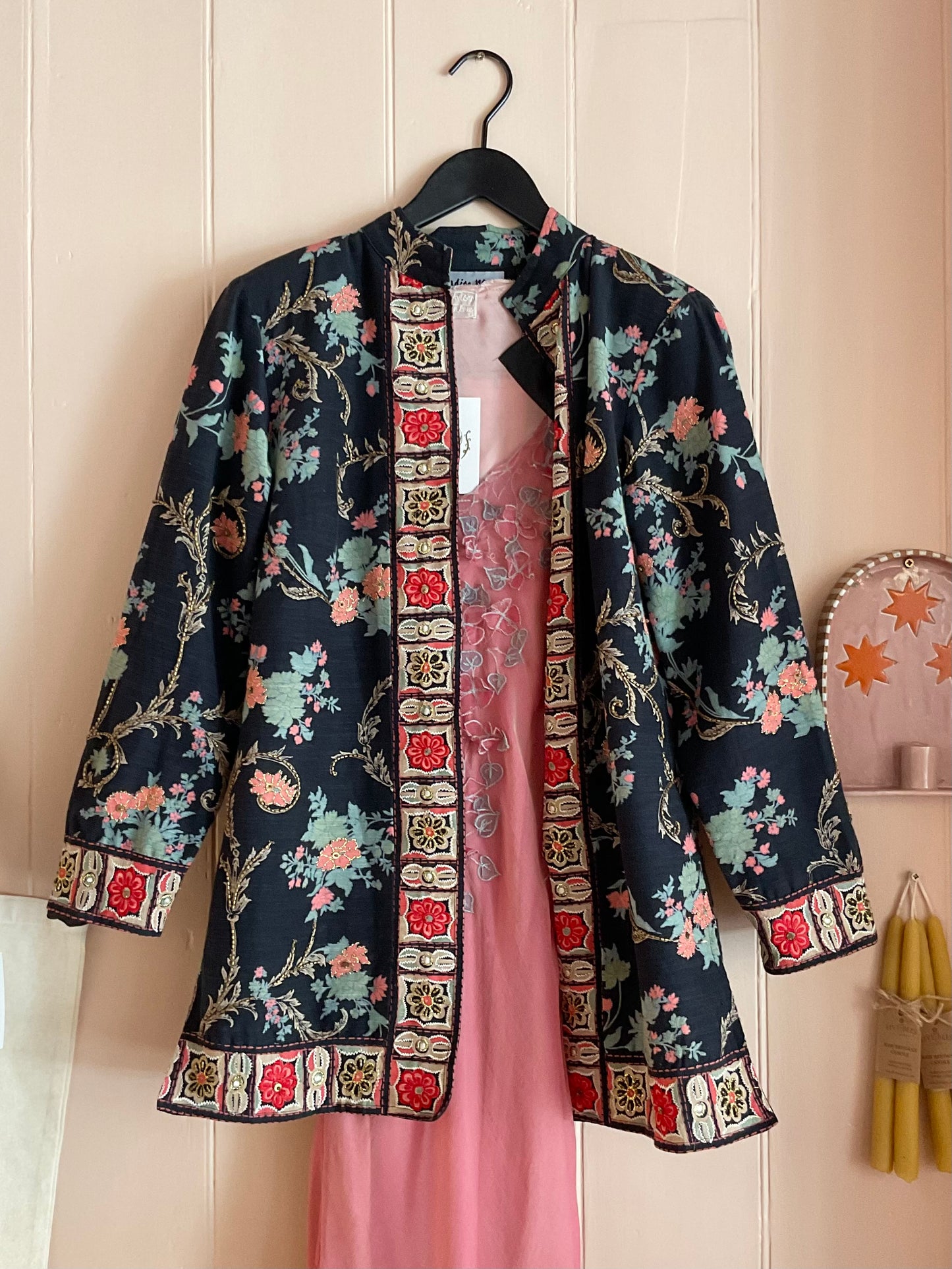 Vintage Indigo Moon Embroidered Jacket
