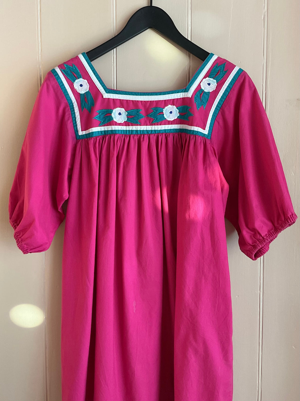 Vintage Appliqué Smock Dress