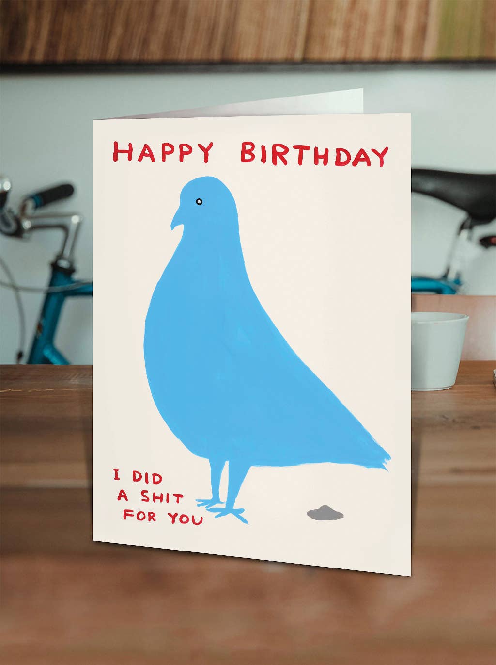 David Shrigley Greetings Card - Pigeon Birthday Shit
