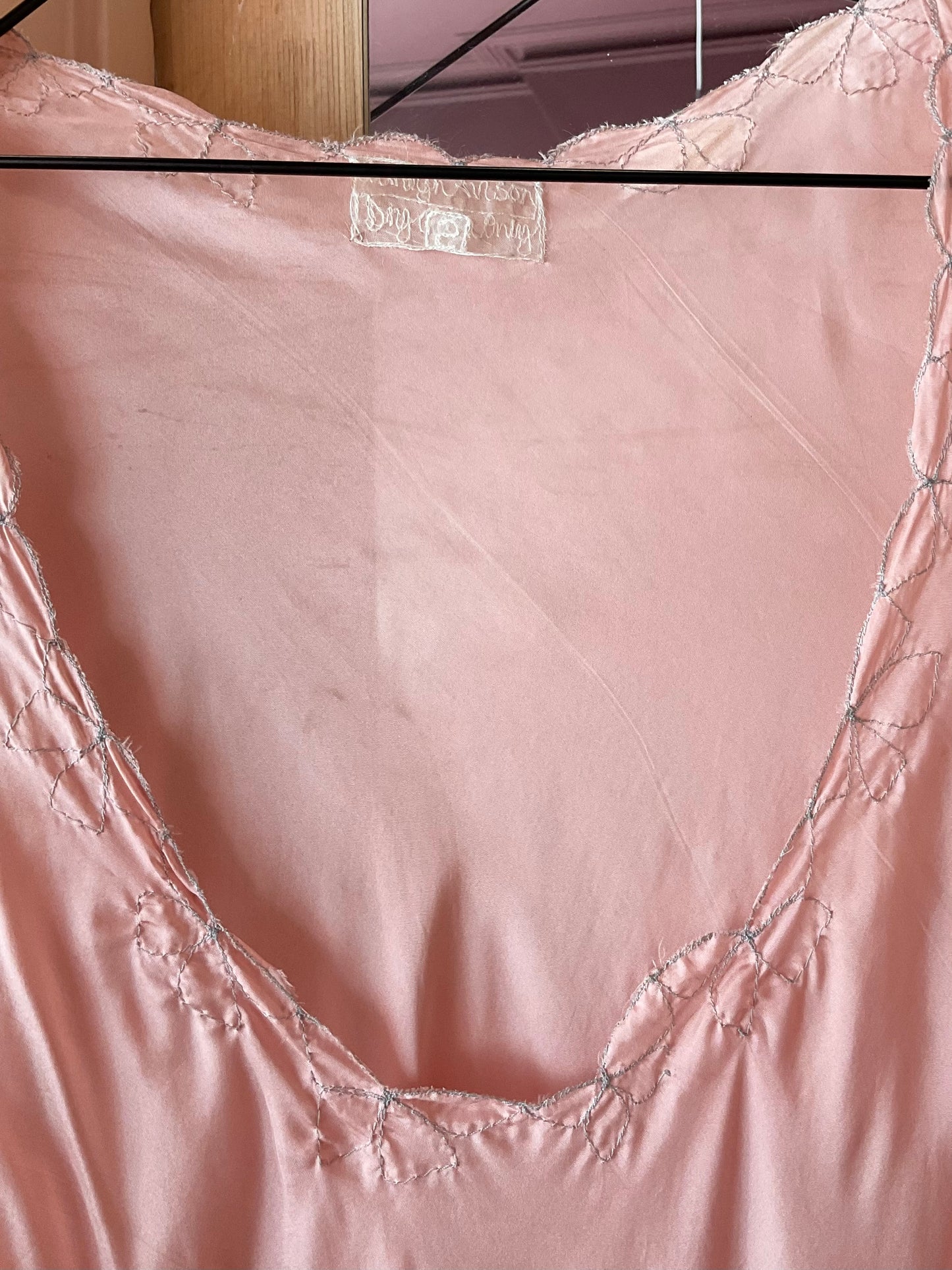 Vintage bias cut pink slip dress