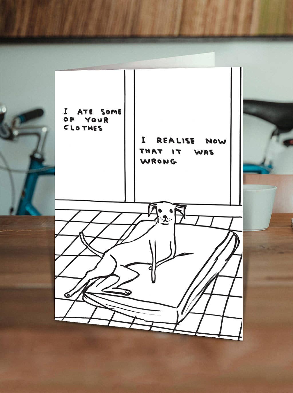 David Shrigley Greetings Card - Ate Your Clothes