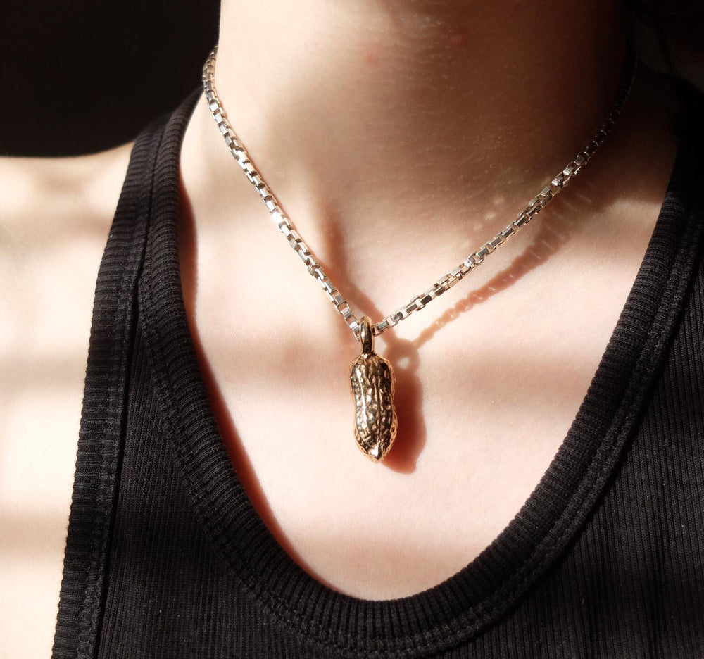 Peanut charm, silver