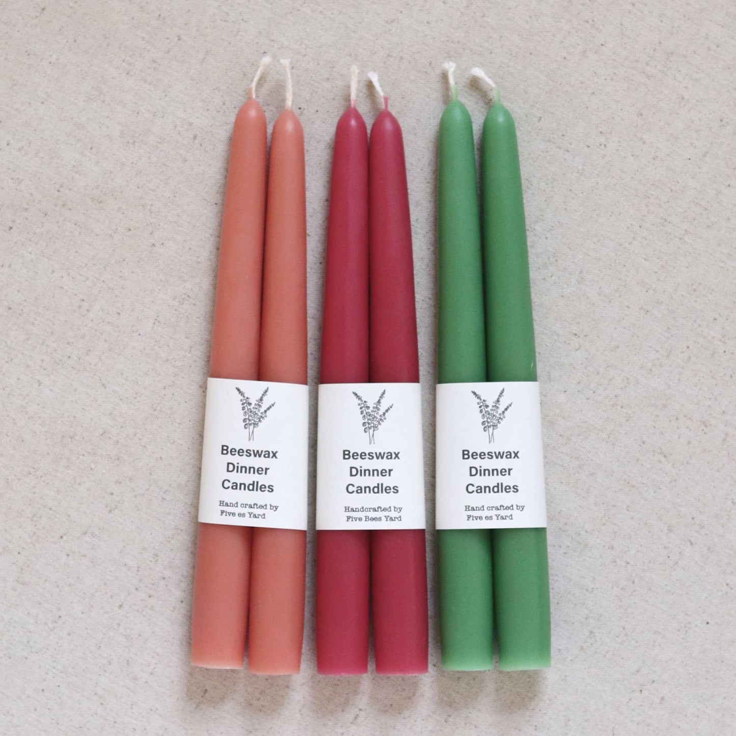 Eco & Sustainable Tapered Dinner Candles | Long & Clean Burn: Salmon Pink / Medium (18cm)