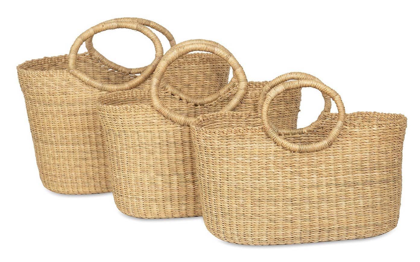 BUSUNU: Natural Woven Shopping Basket: Small