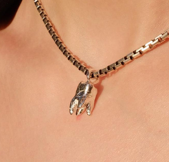 Tooth charm, silver