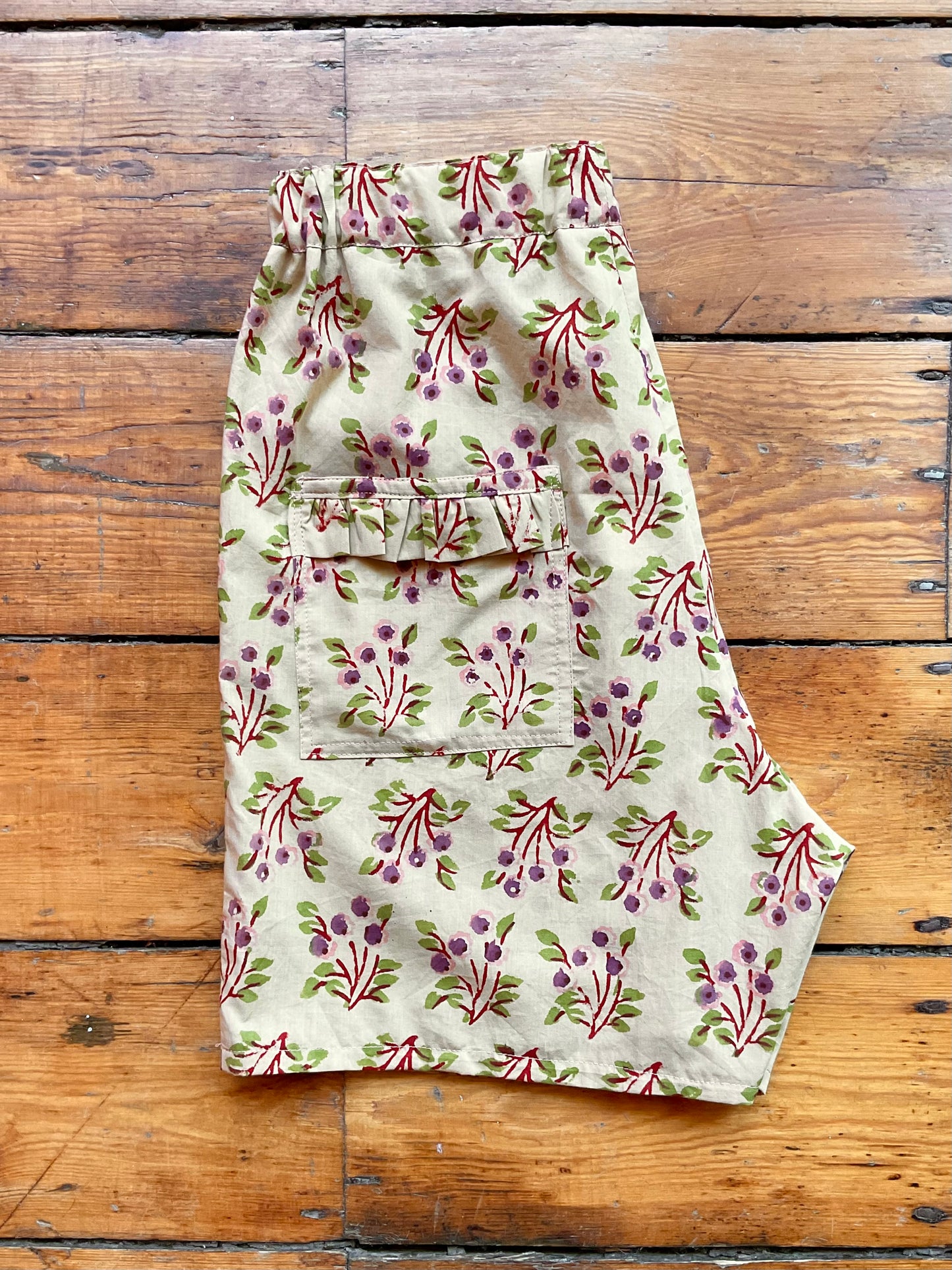 Alex shorts, Indian block print