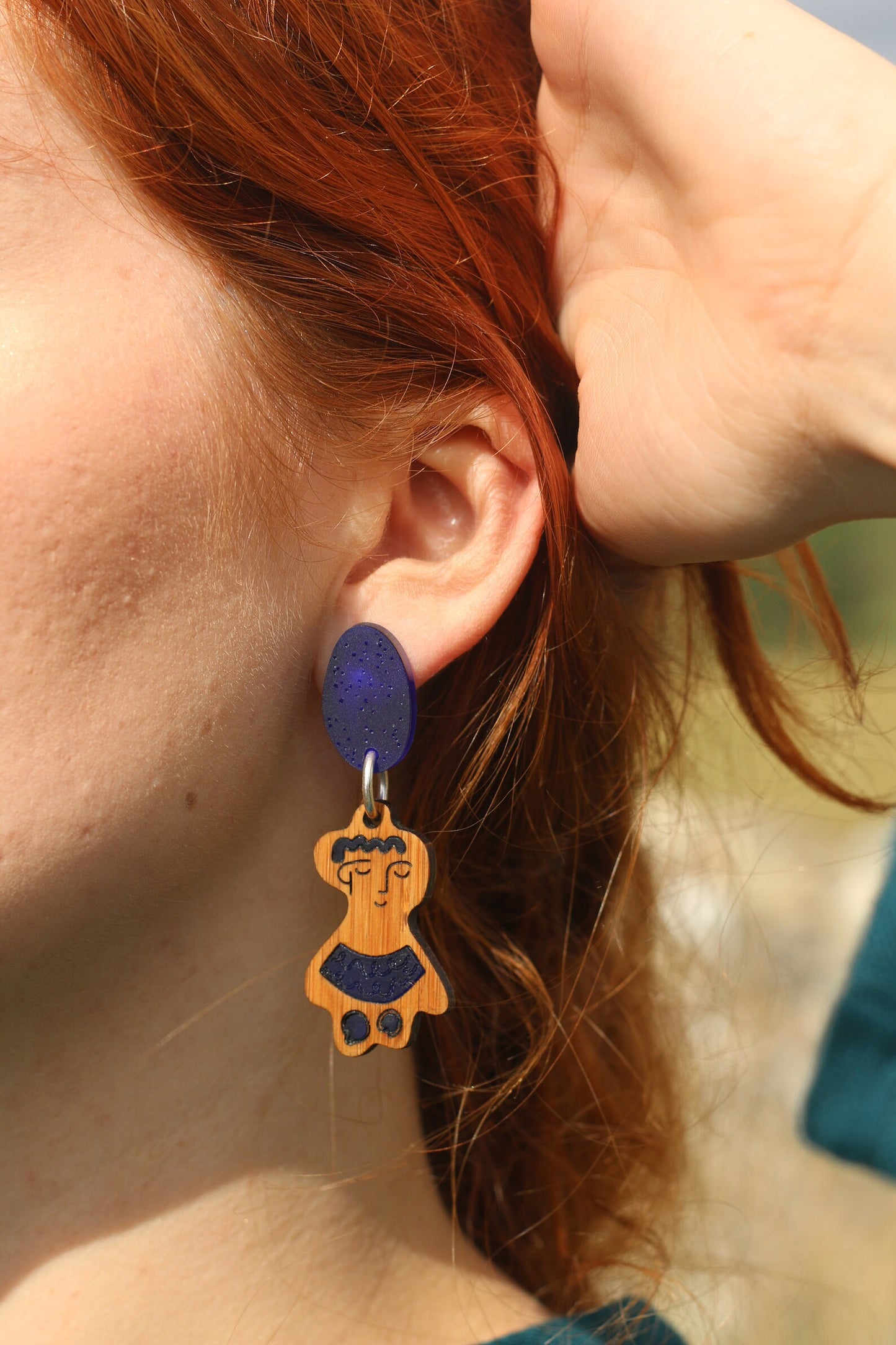 Recycled, Hathor goddess earrings