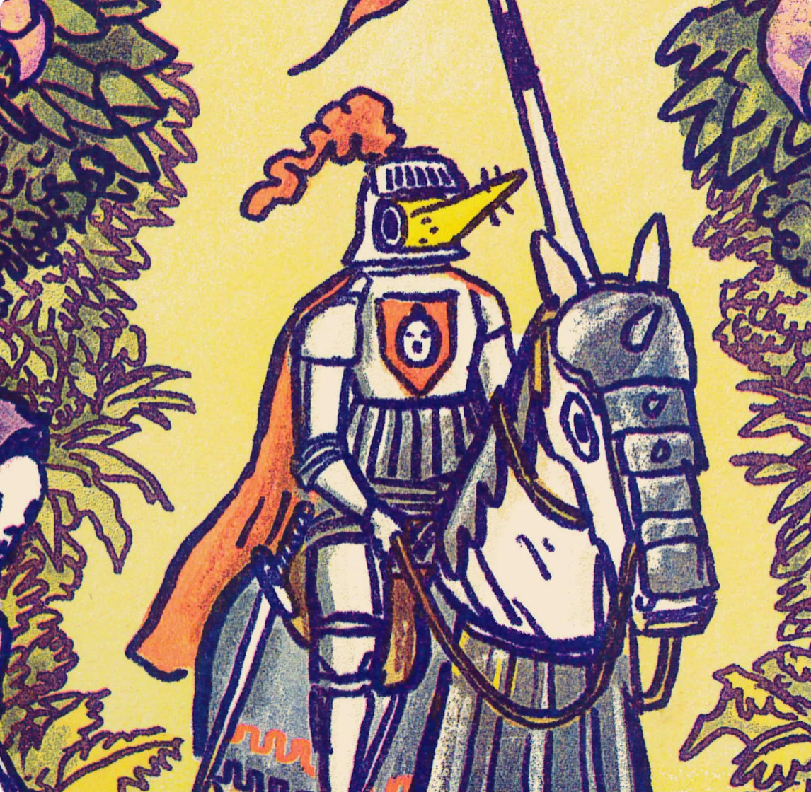 Knolp Nomine Eques! Knight and Wolves Risograph Print