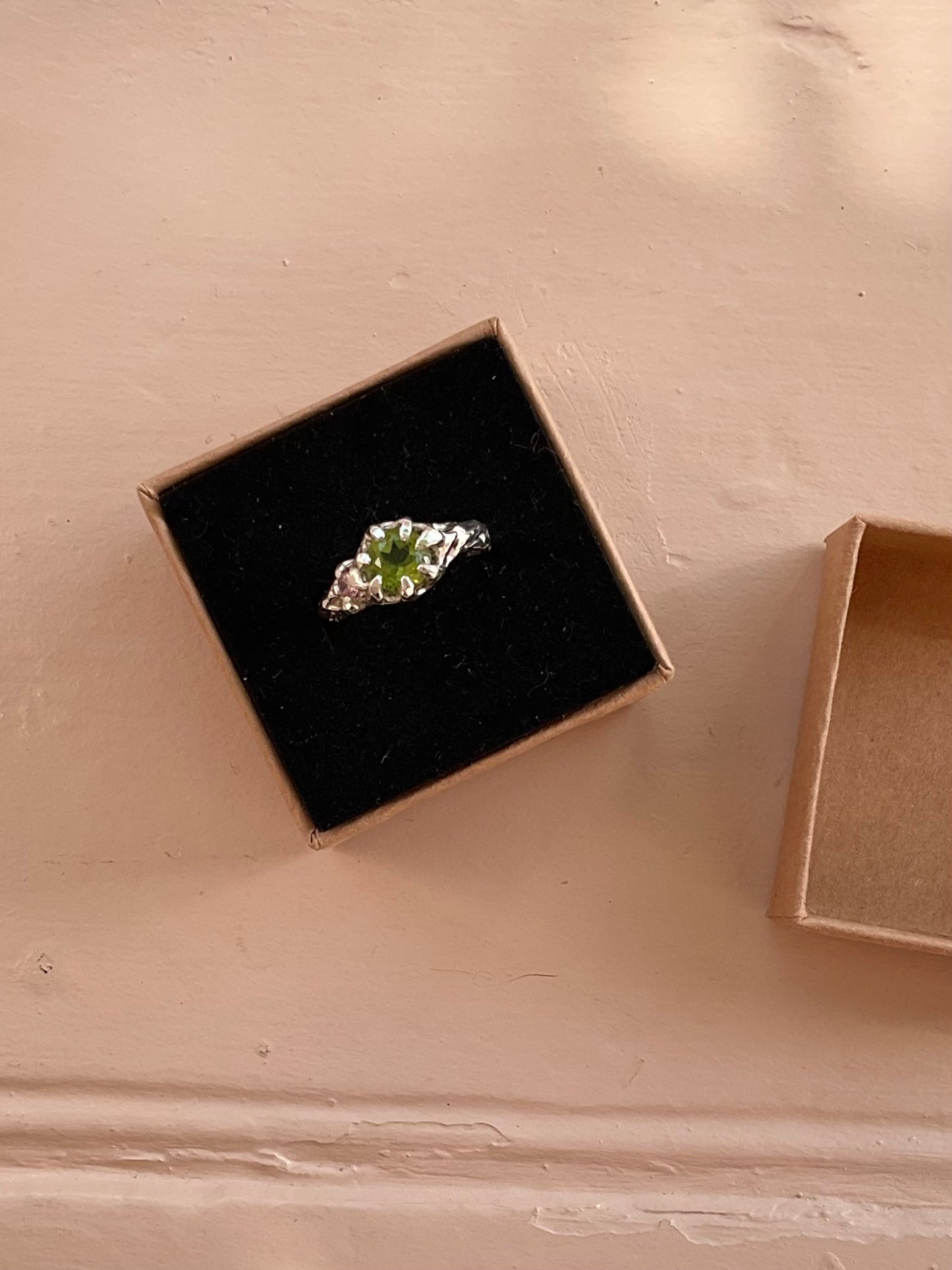 Peridot & Pink Sapphire Ring