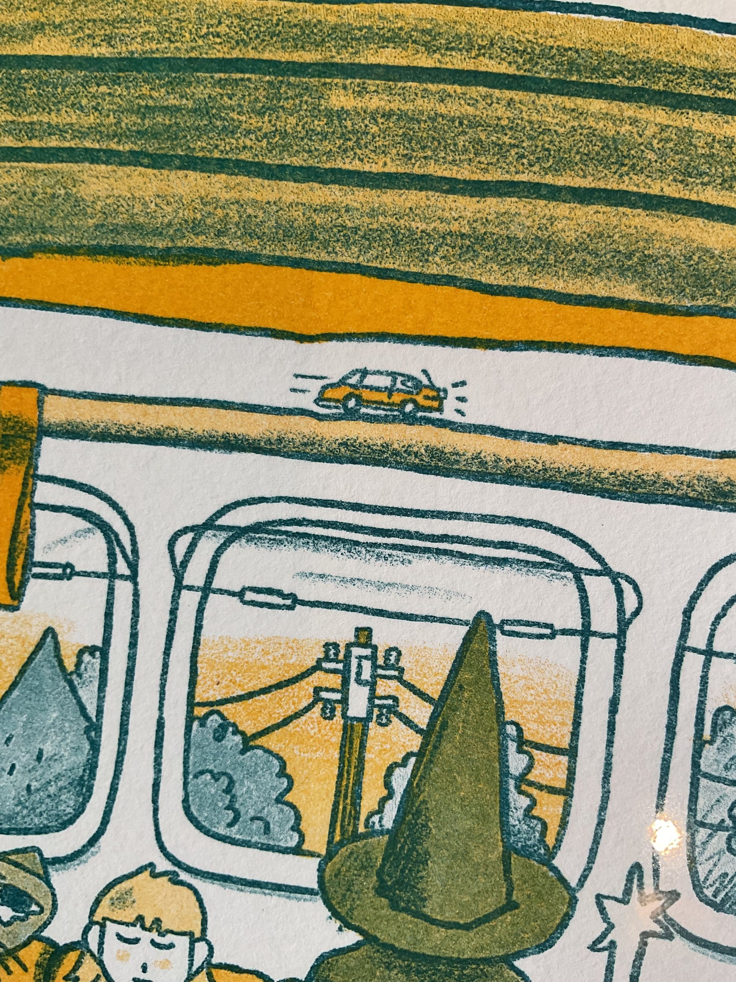 Carriage Risograph Print