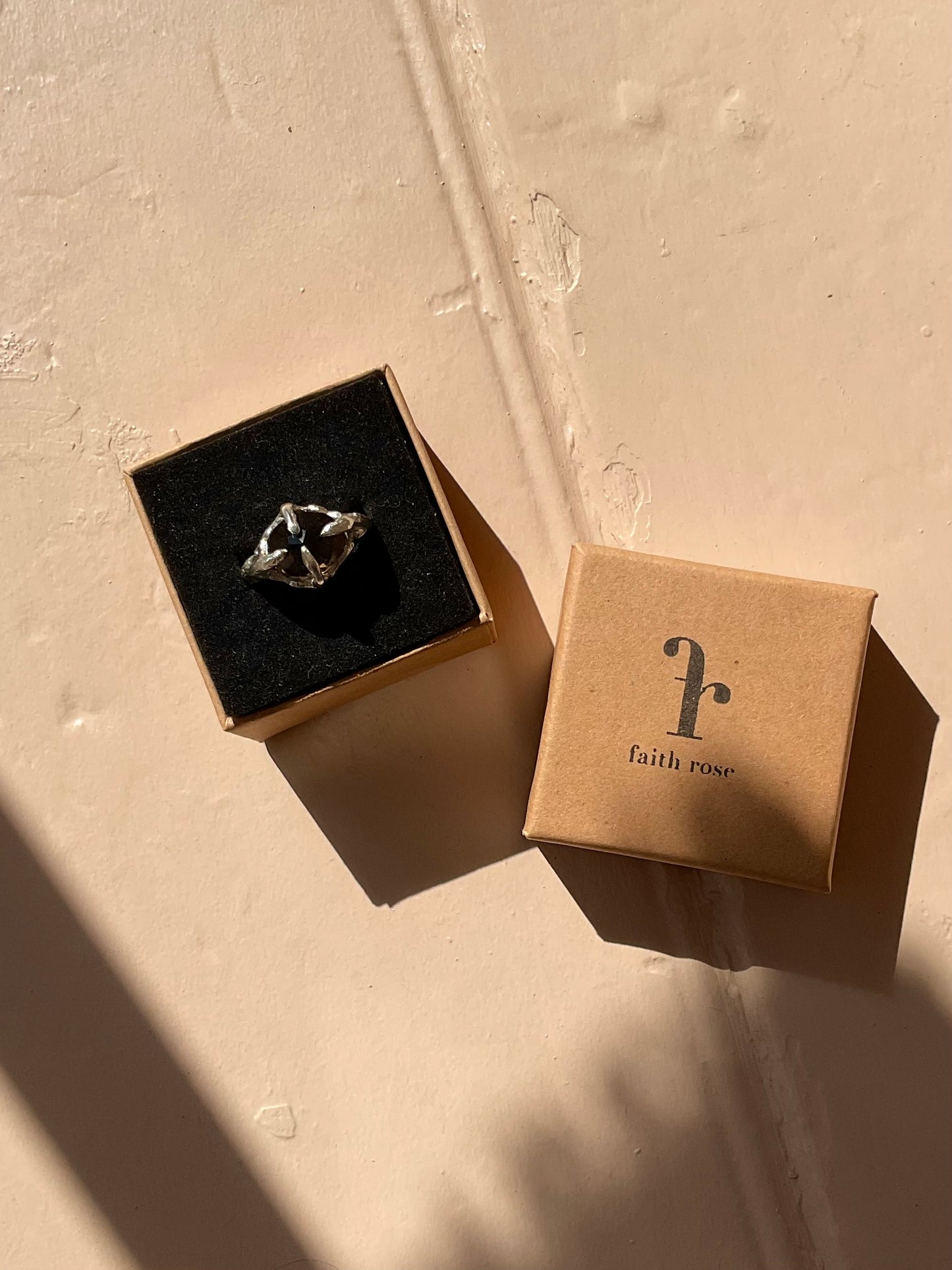 Smokey Quartz Claw Ring