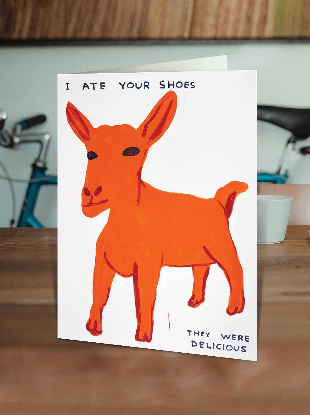 Greetings Card By David Shrigley - Ate Your Shoes