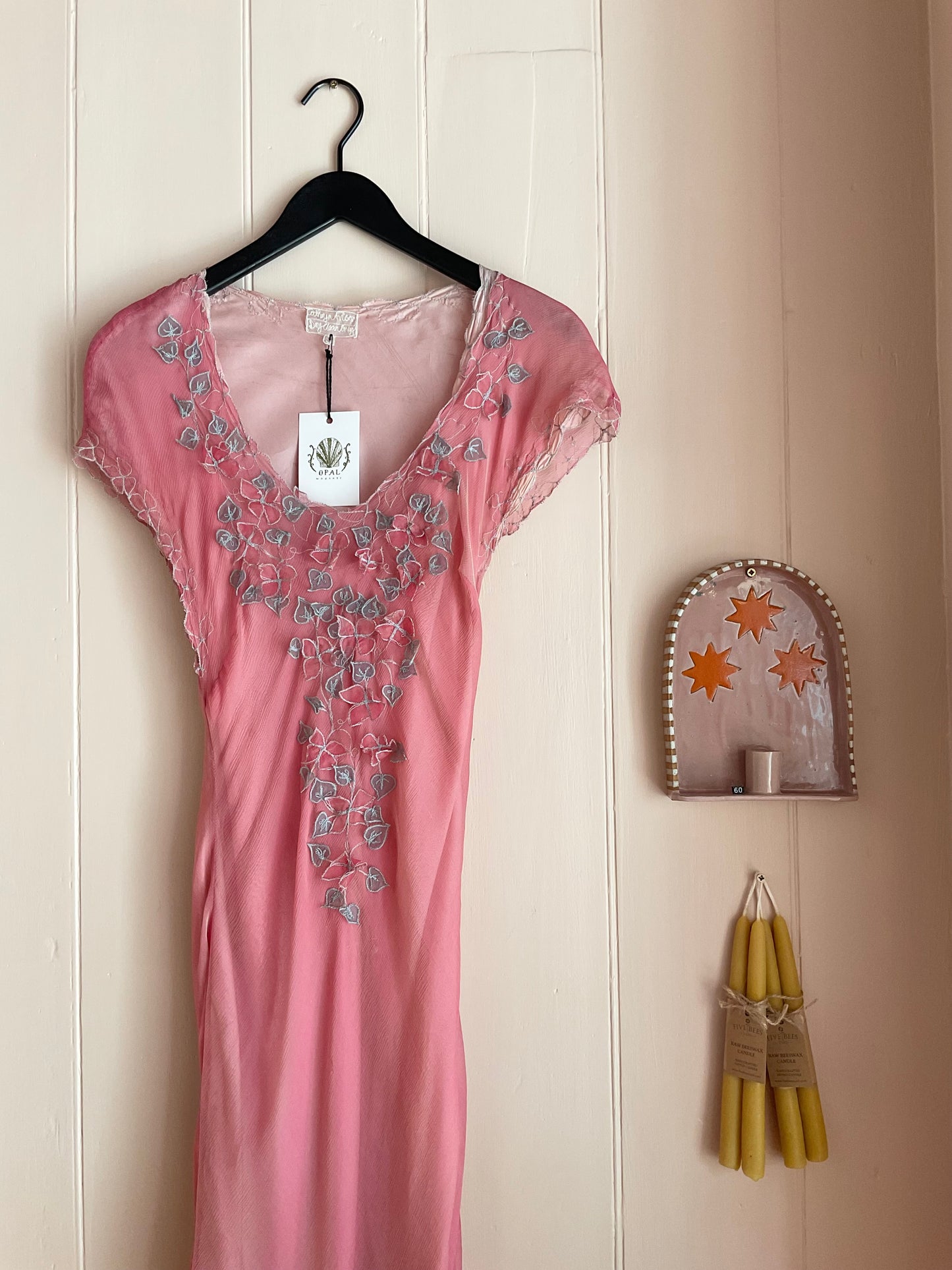 Vintage bias cut pink slip dress