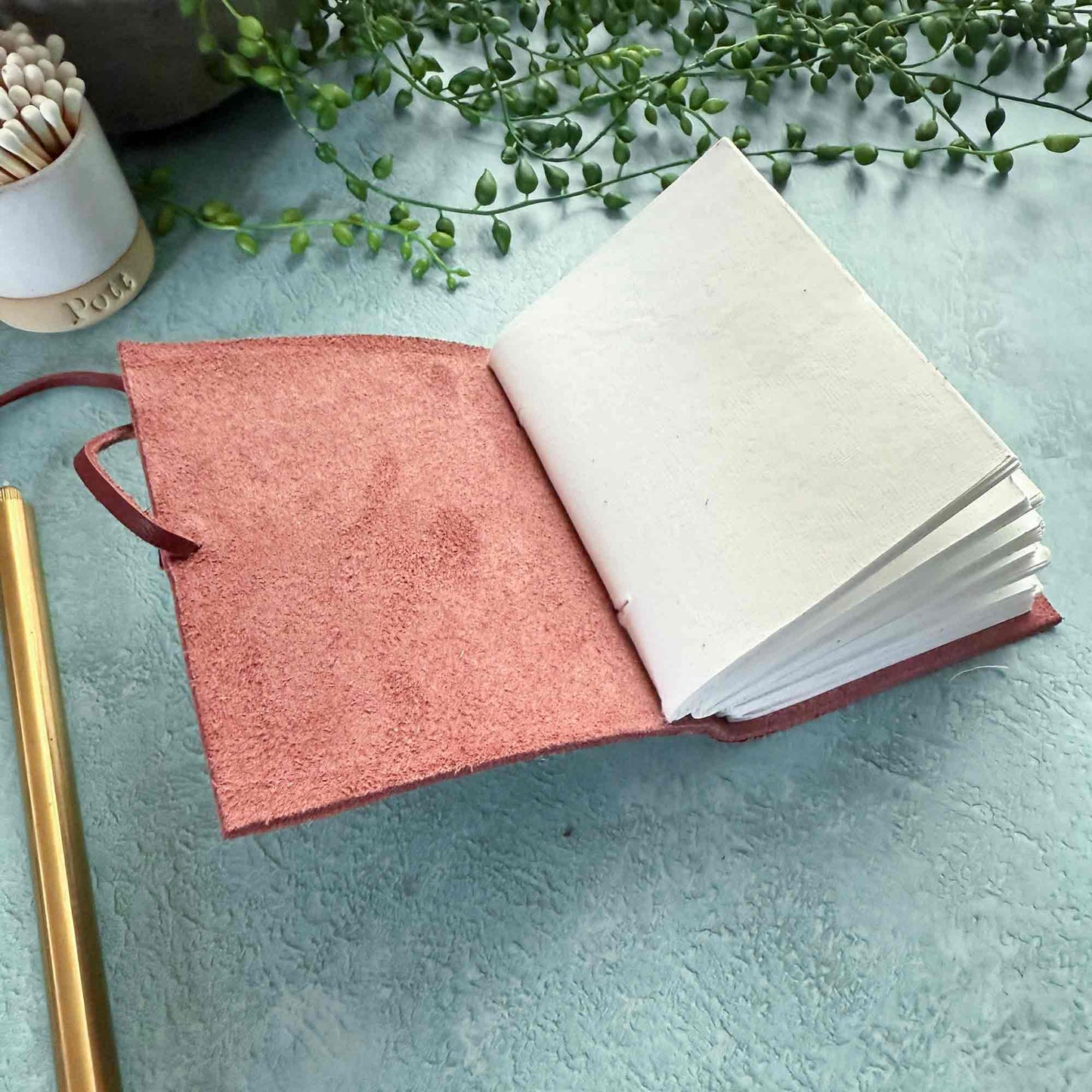 A7 Handmade Leather Notebook, Oxblood