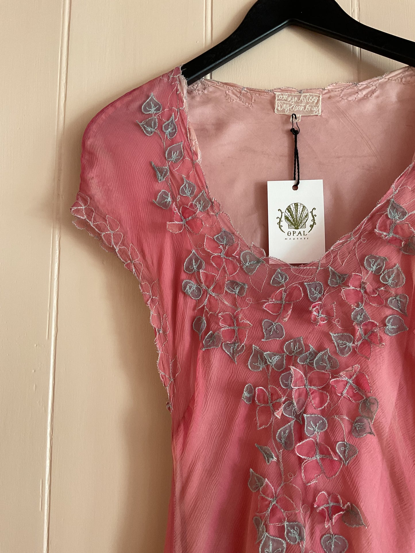 Vintage bias cut pink slip dress