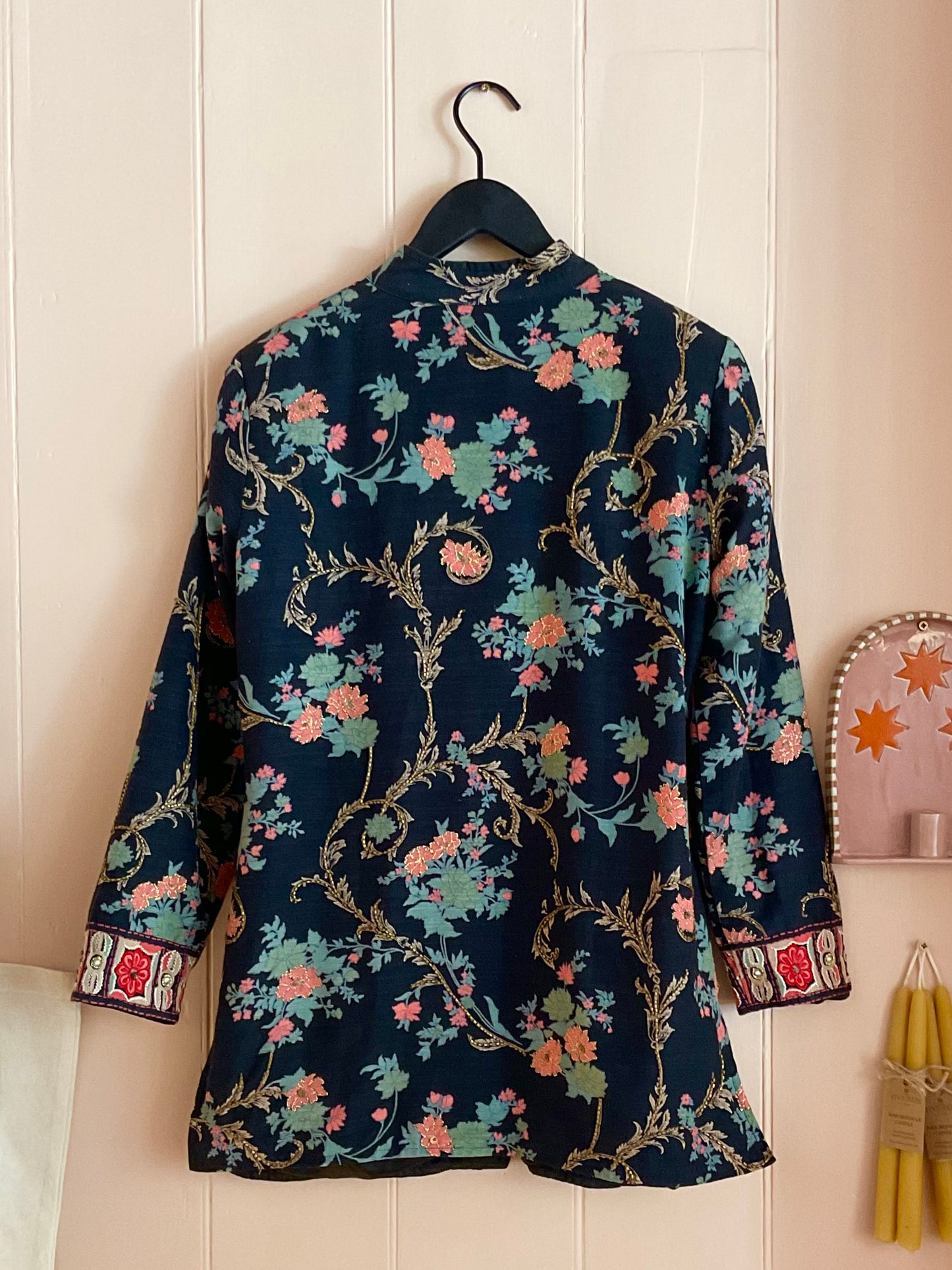 Vintage Indigo Moon Embroidered Jacket