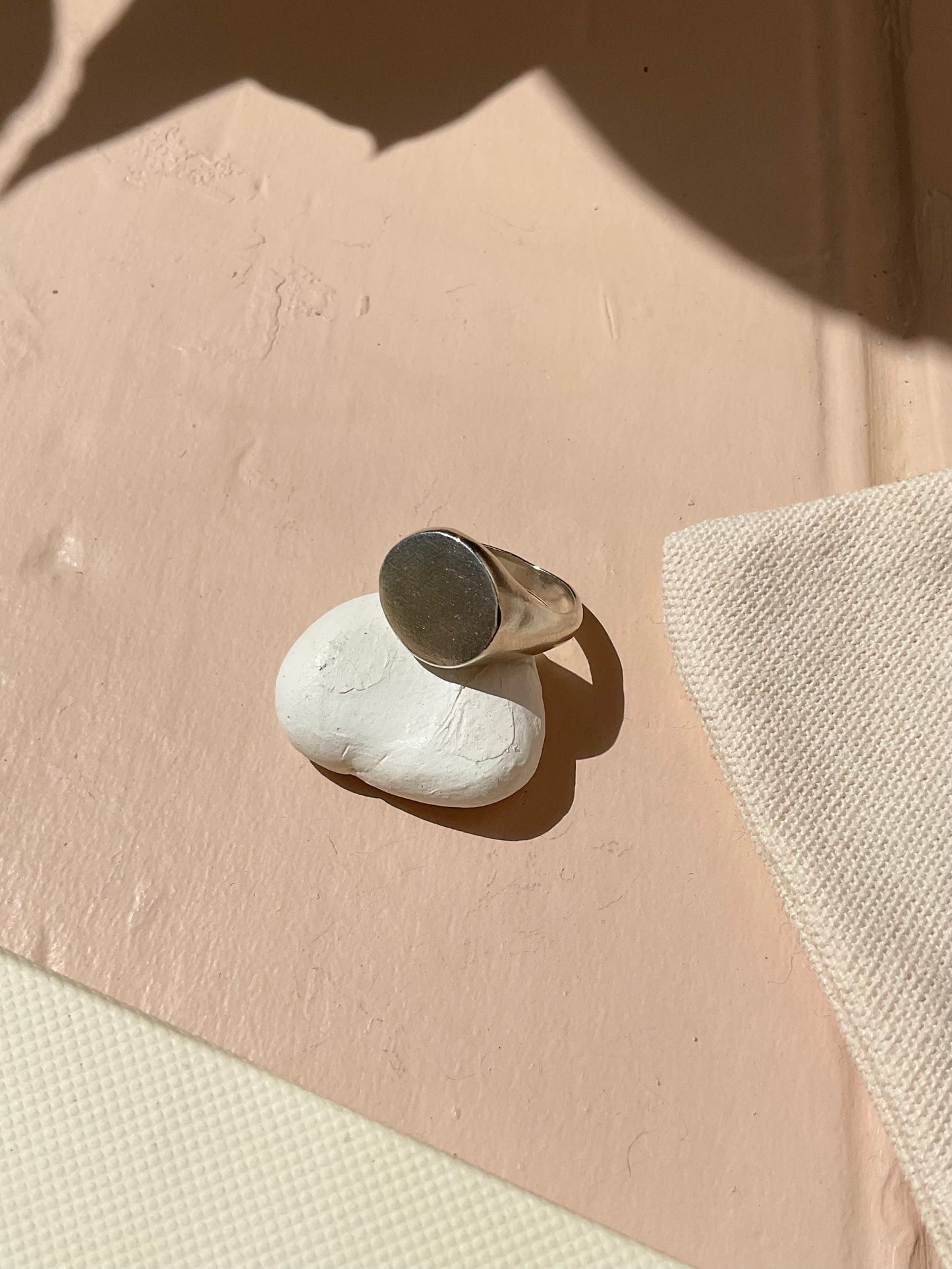 Sand Texture Signet Ring