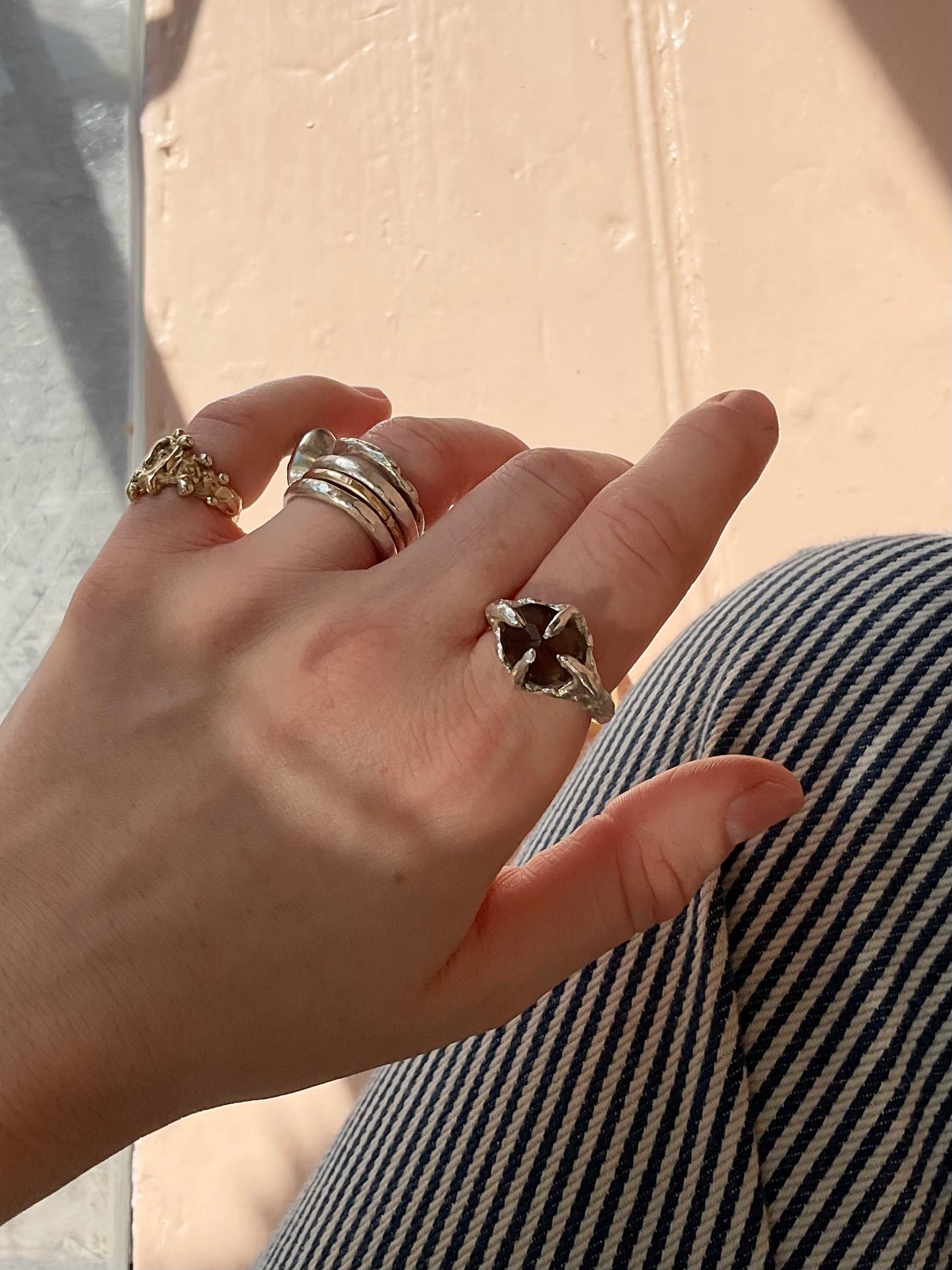 Smokey Quartz Claw Ring