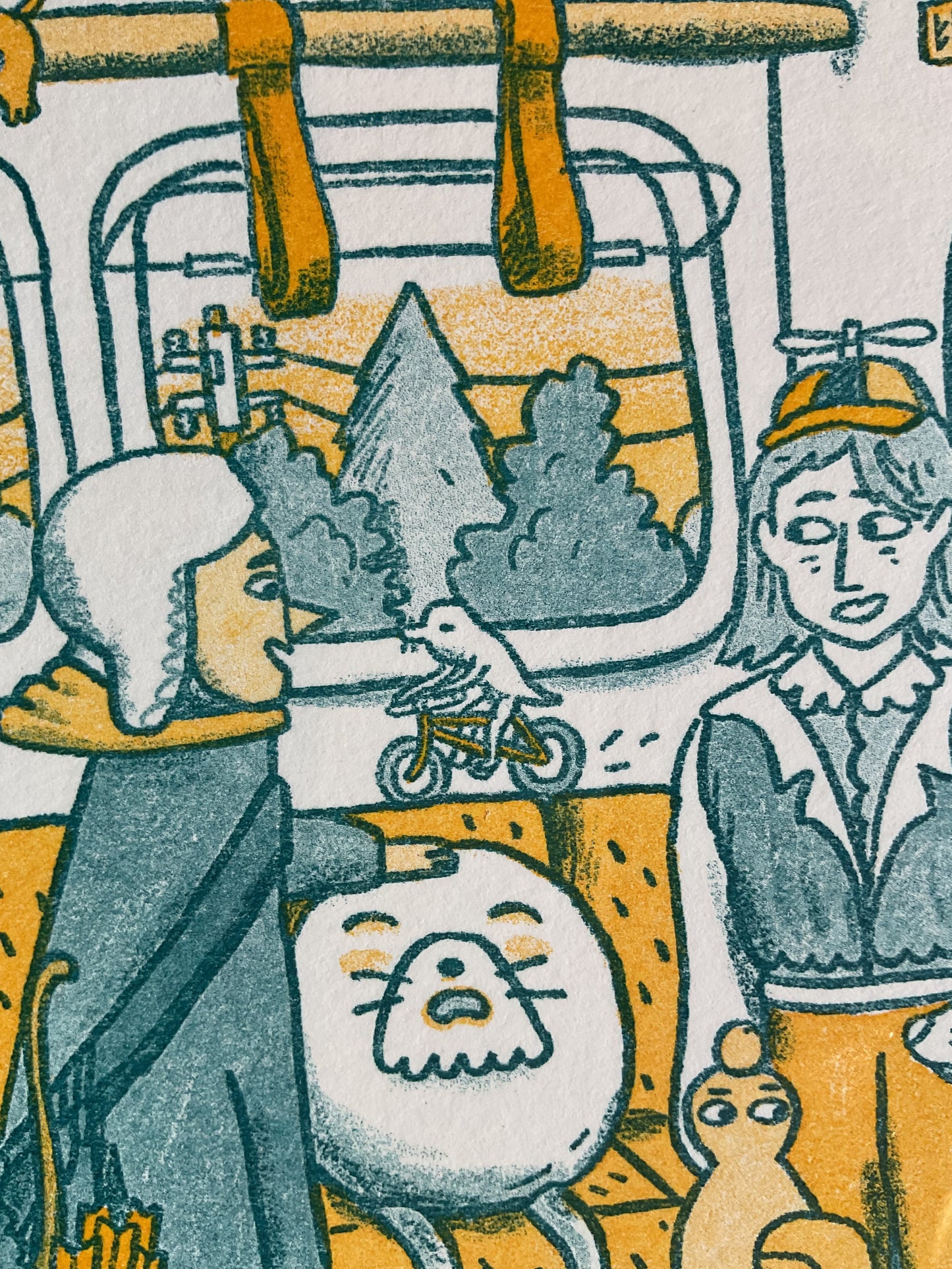 Carriage Risograph Print