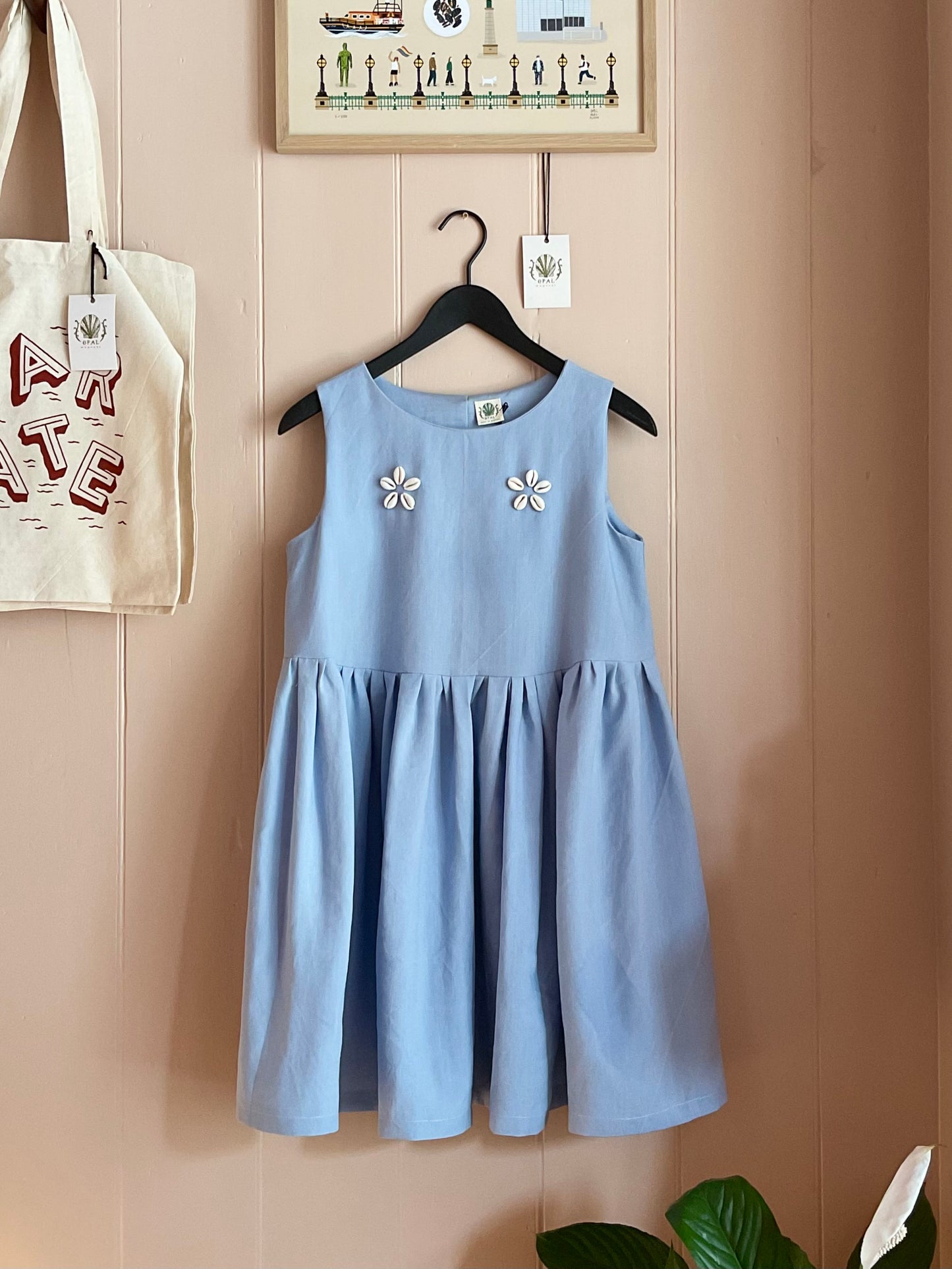 Frank mini dress, blue daisies