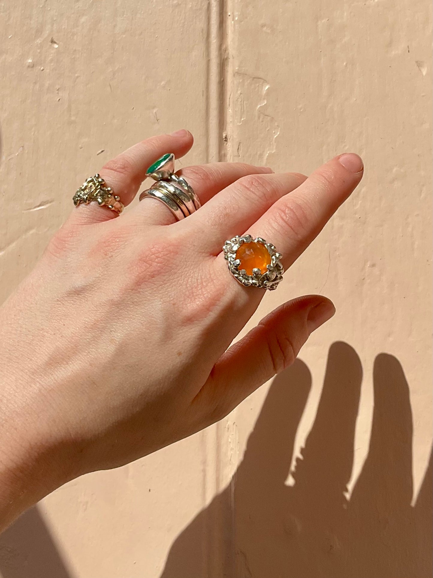 Tangerine Carnelian Bobble Ring