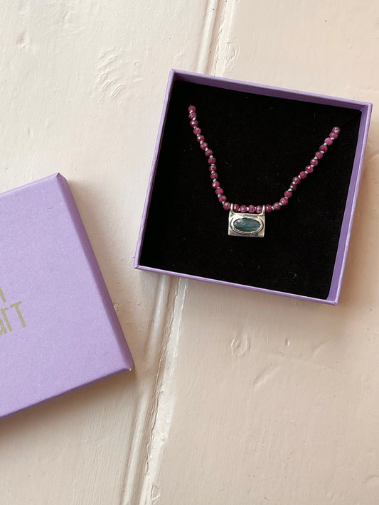 Labradorite & Ruby Necklace