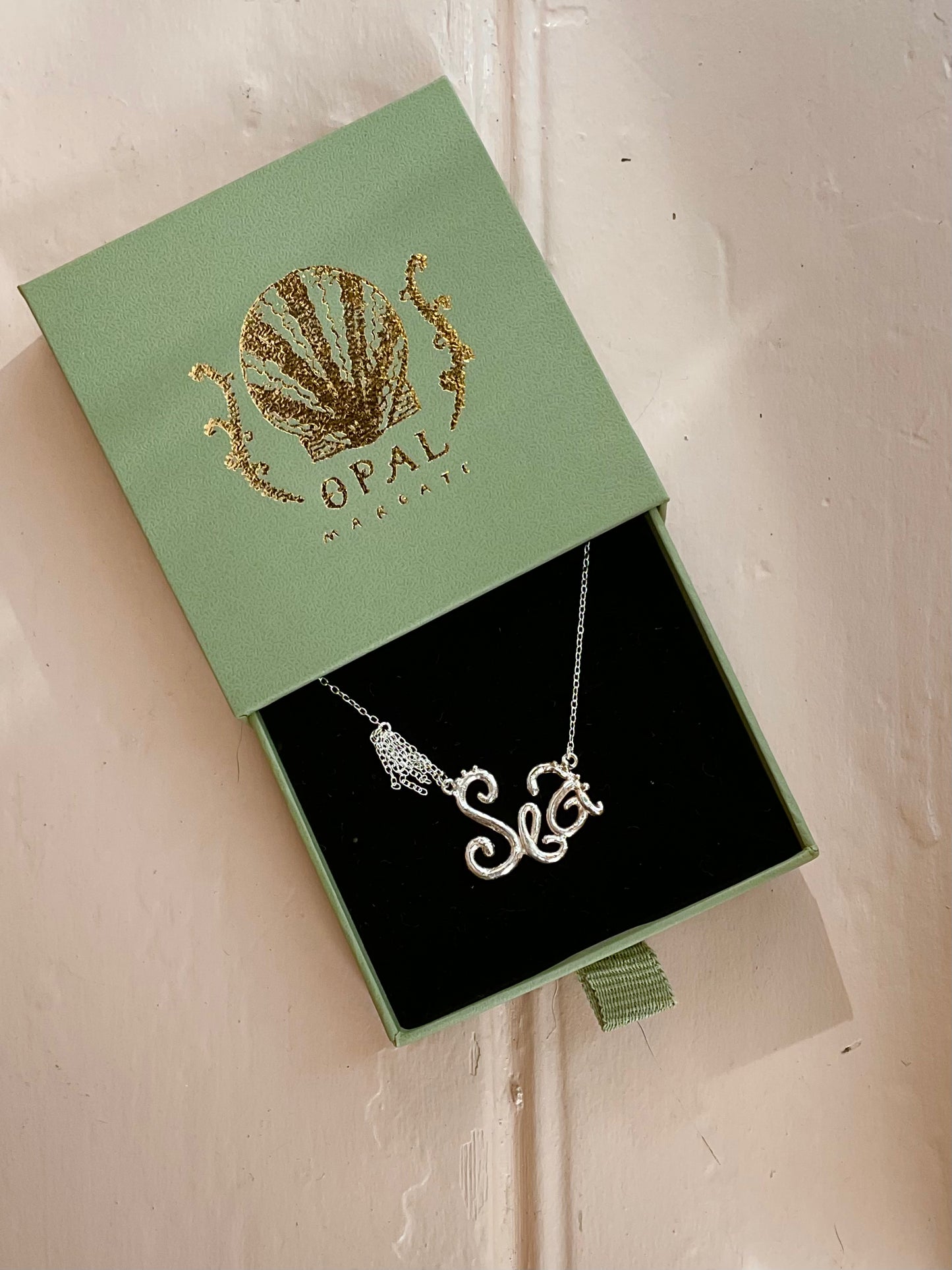 “Sea” nameplate necklace