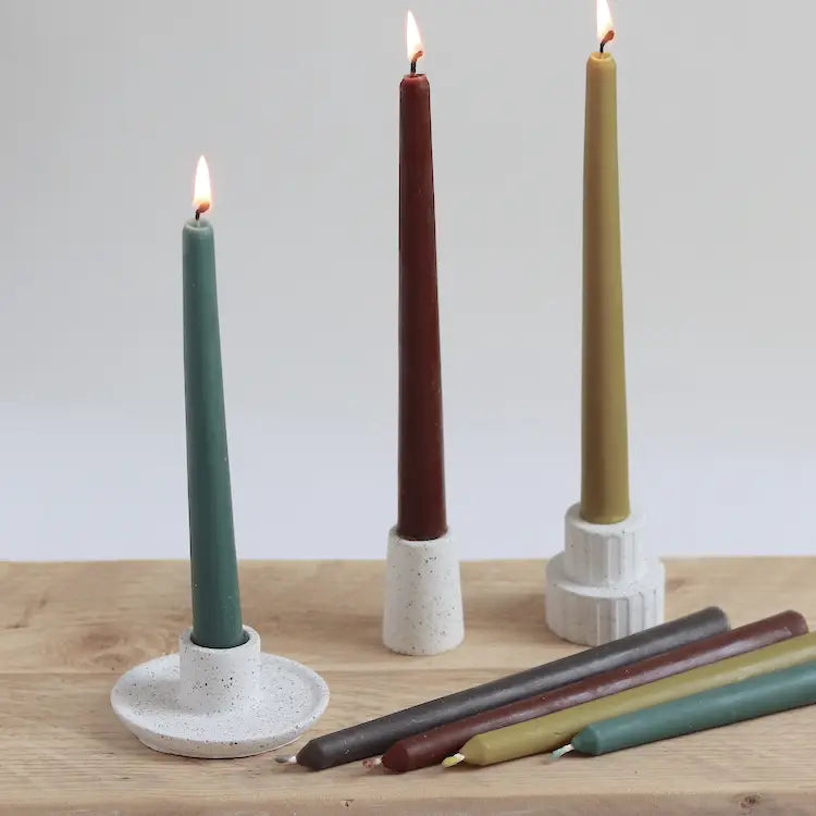 Eco & Sustainable Tapered Dinner Candles | Long & Clean Burn: Natural (Yellow) / Large (23cm)