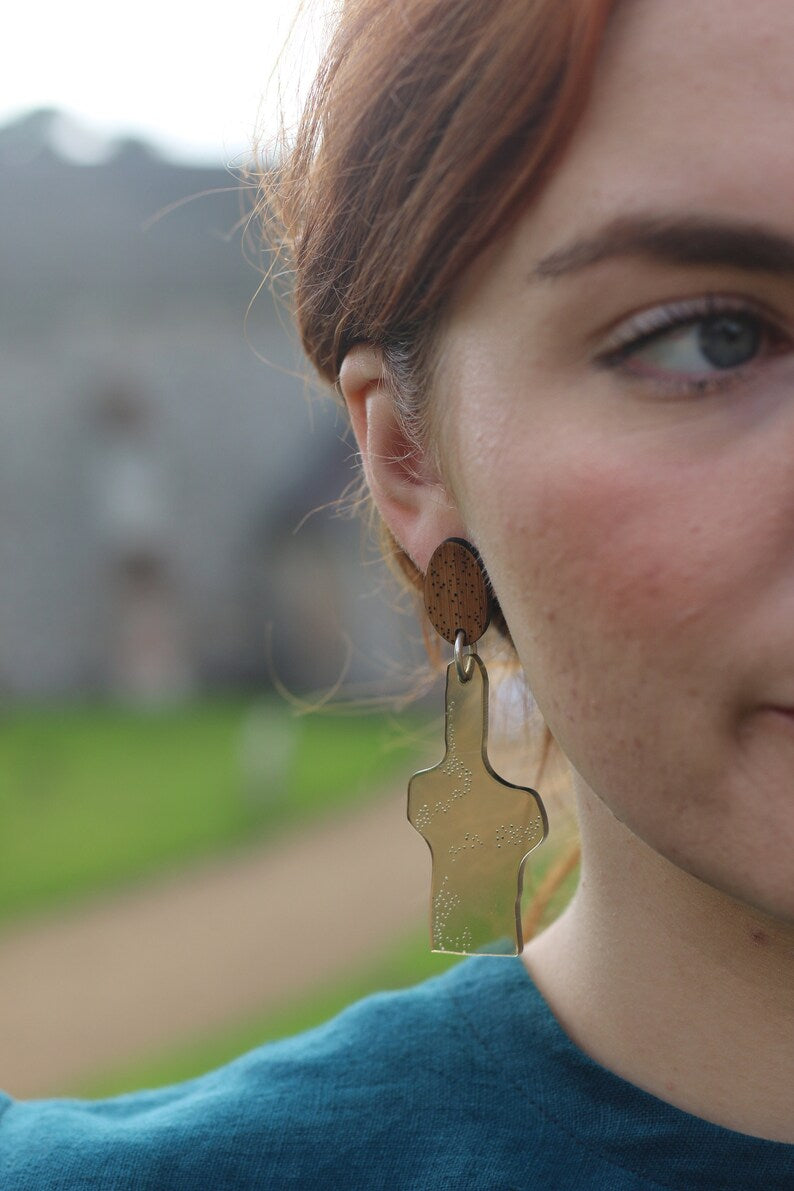 Human form, drop earrings