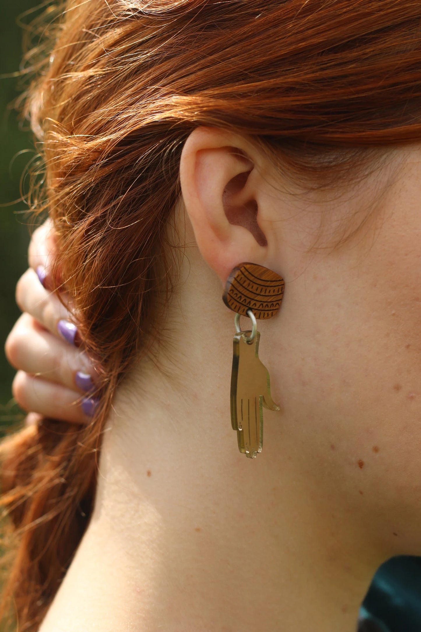 Hand drop earrings