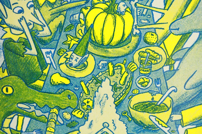 Banquet Risograph Print