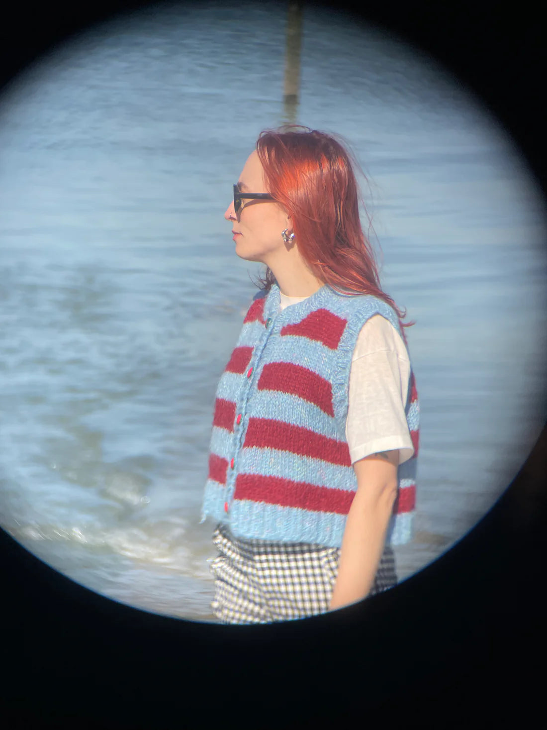 Striped Sleeveless Cardi