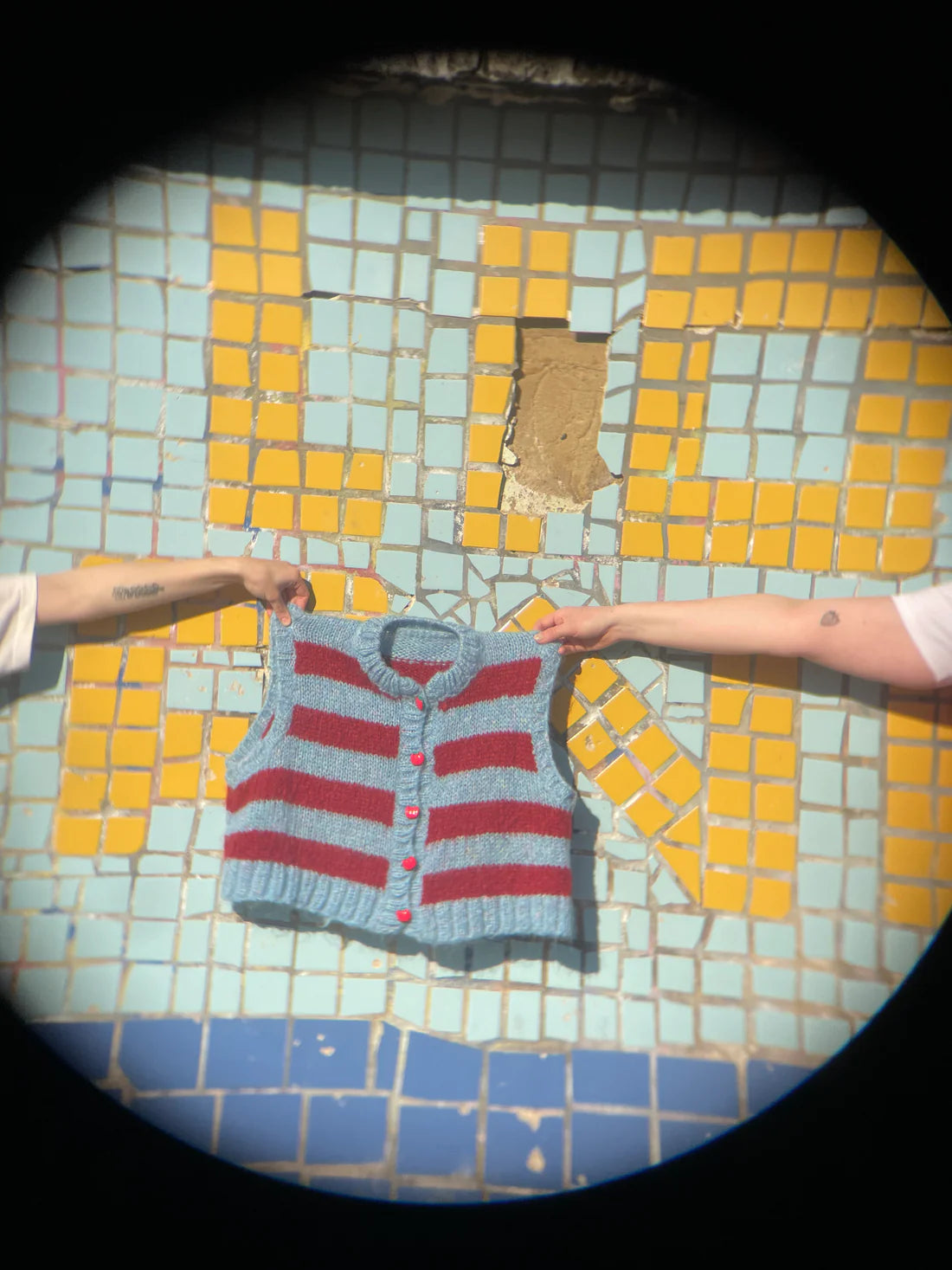 Striped Sleeveless Cardi