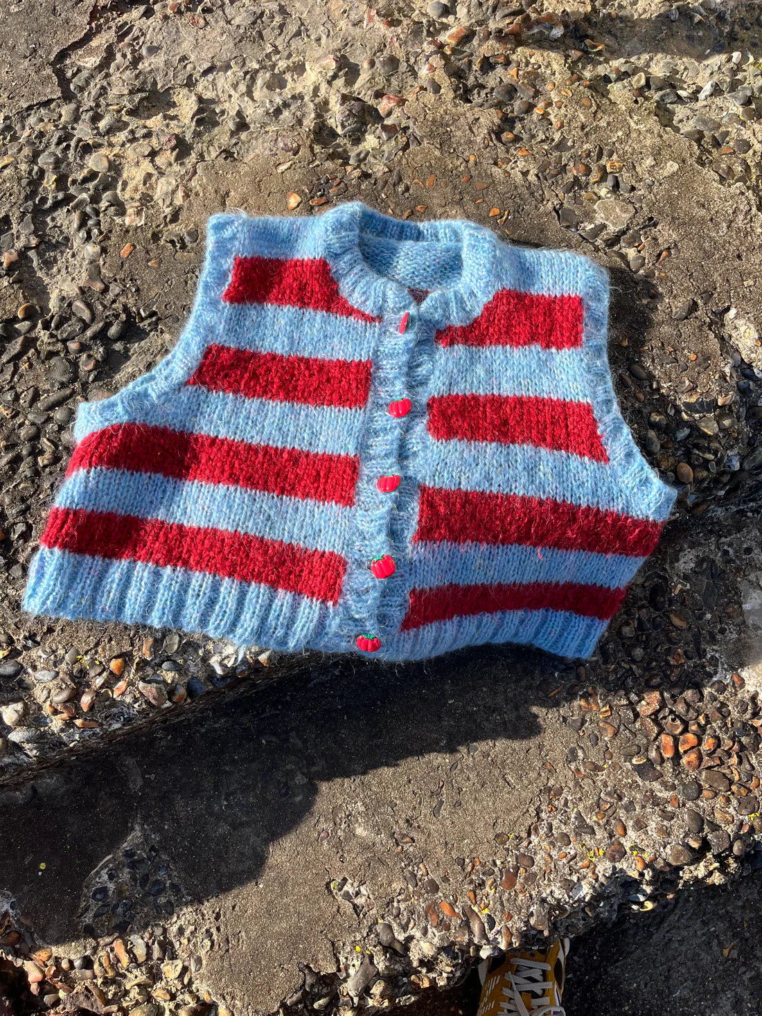 Striped Sleeveless Cardi