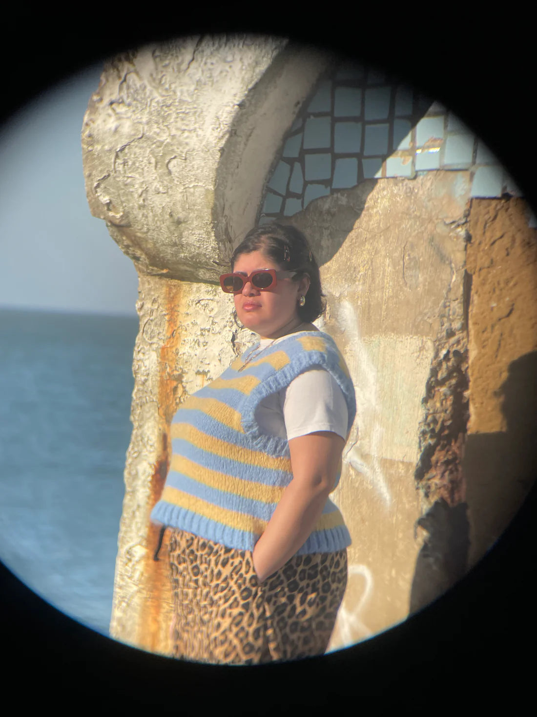 Striped Yellow Mohair Sweater Vest