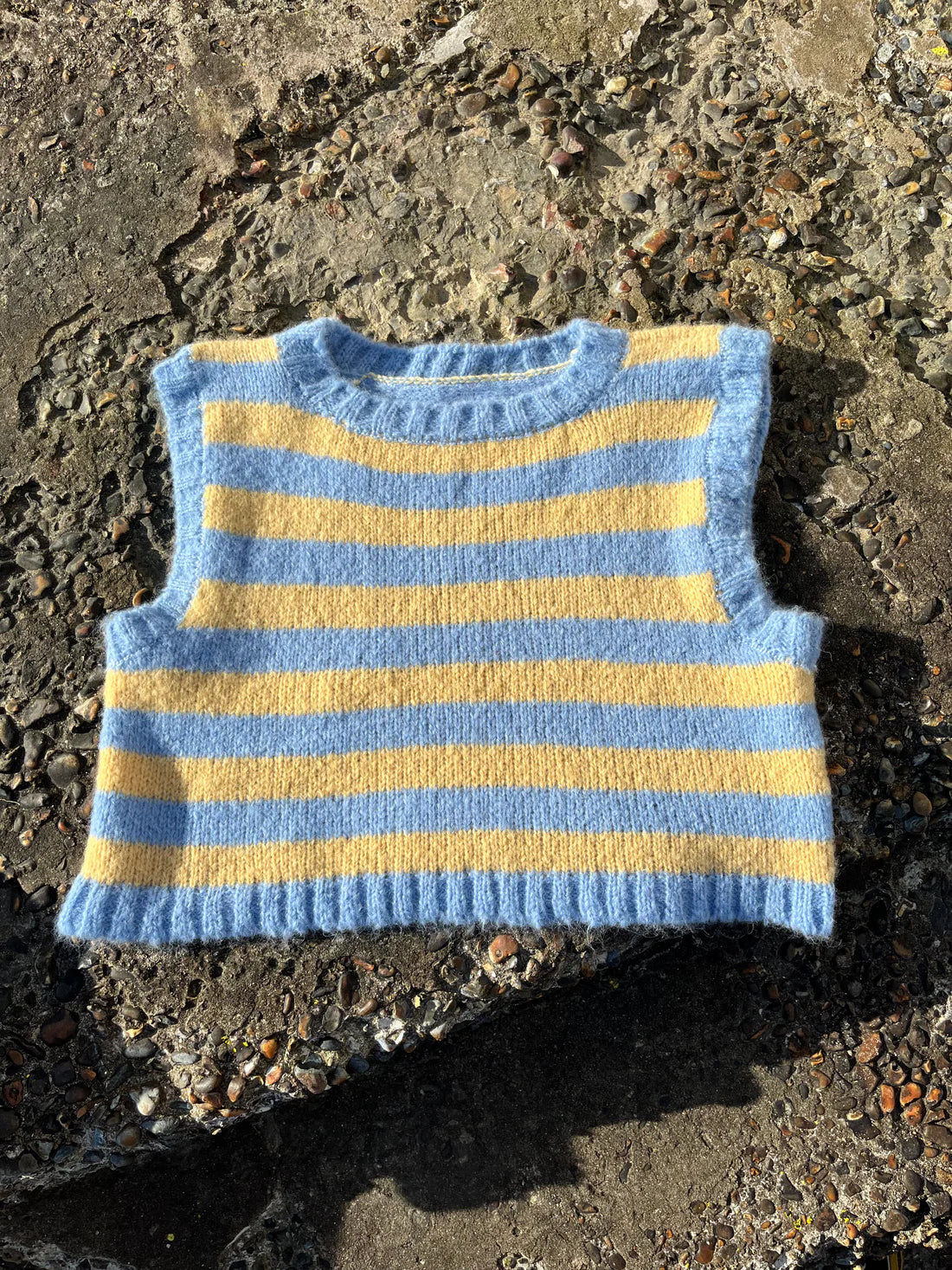 Striped Yellow Mohair Sweater Vest