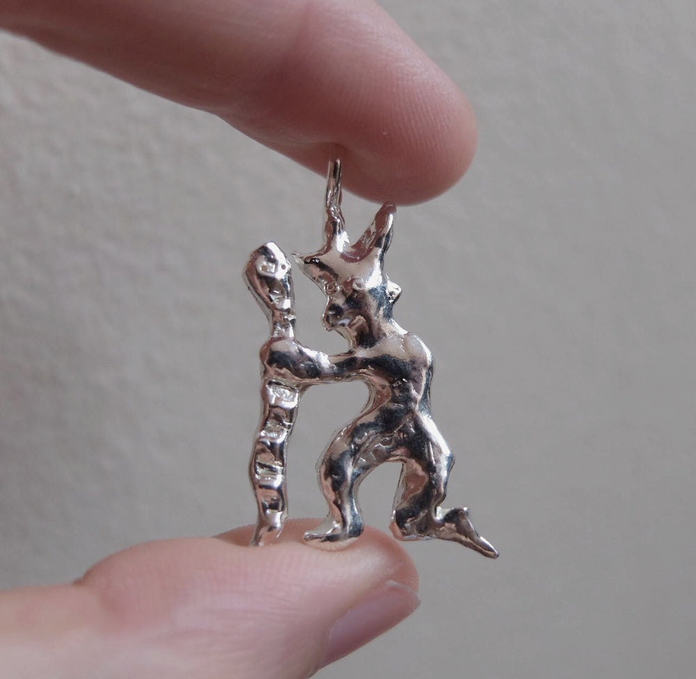 Demon with snake charm, bronze