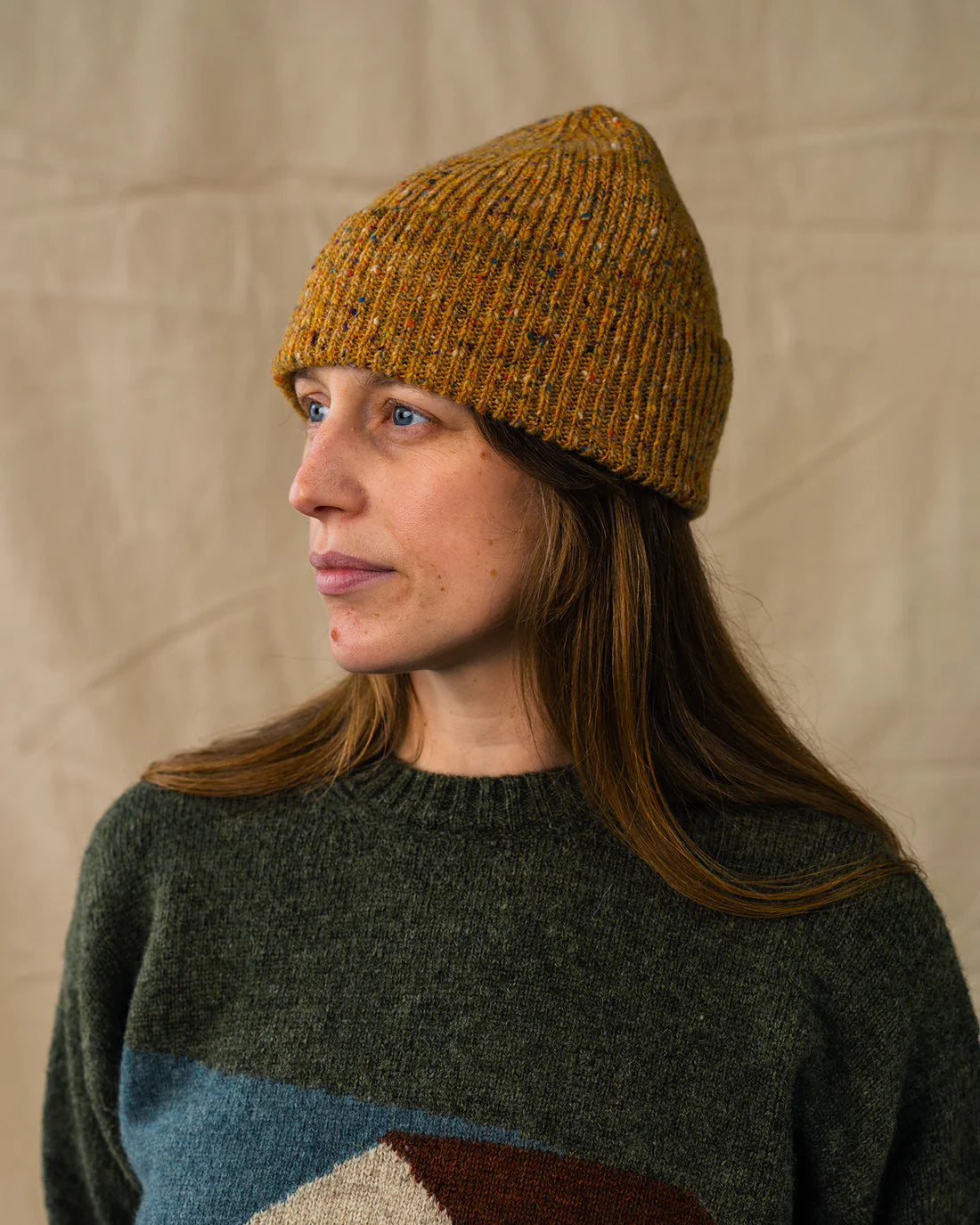 Unisex Donegal Beanie | Yellow Confetti