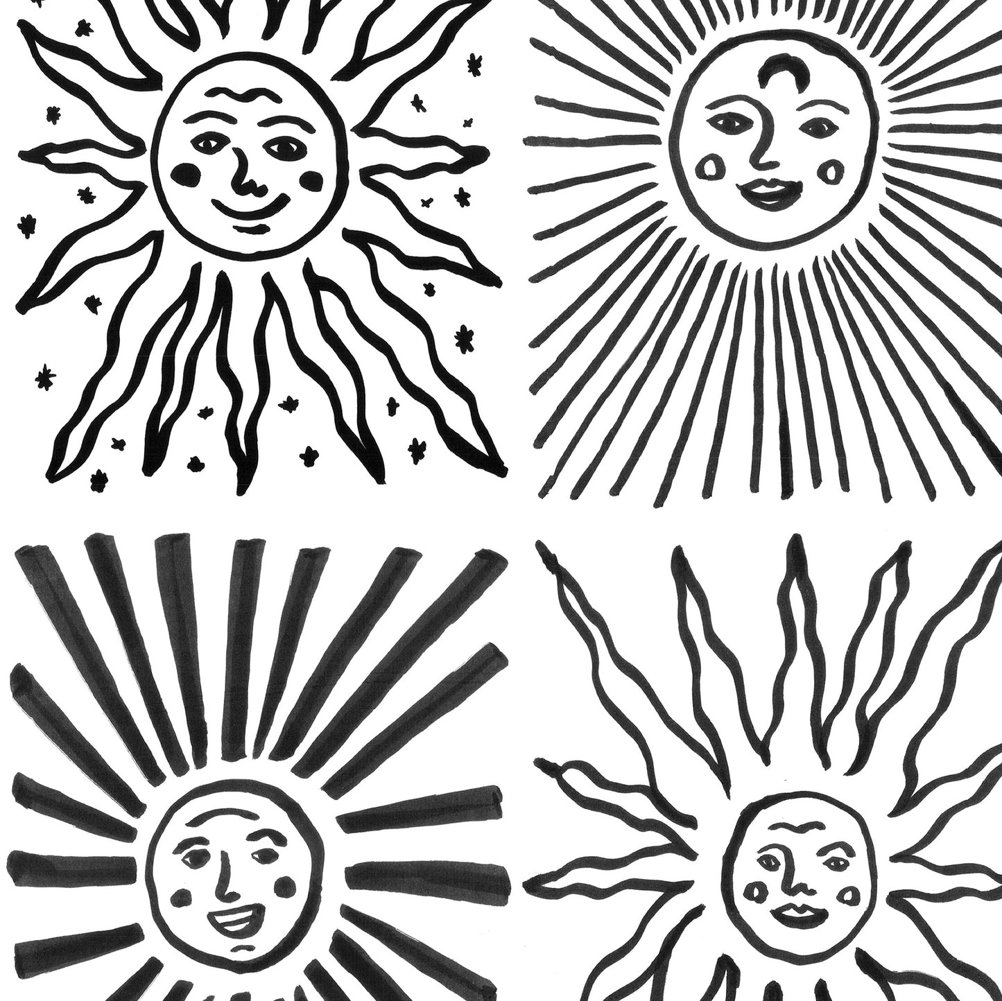 Sun Faces giclee print - Alex Foster