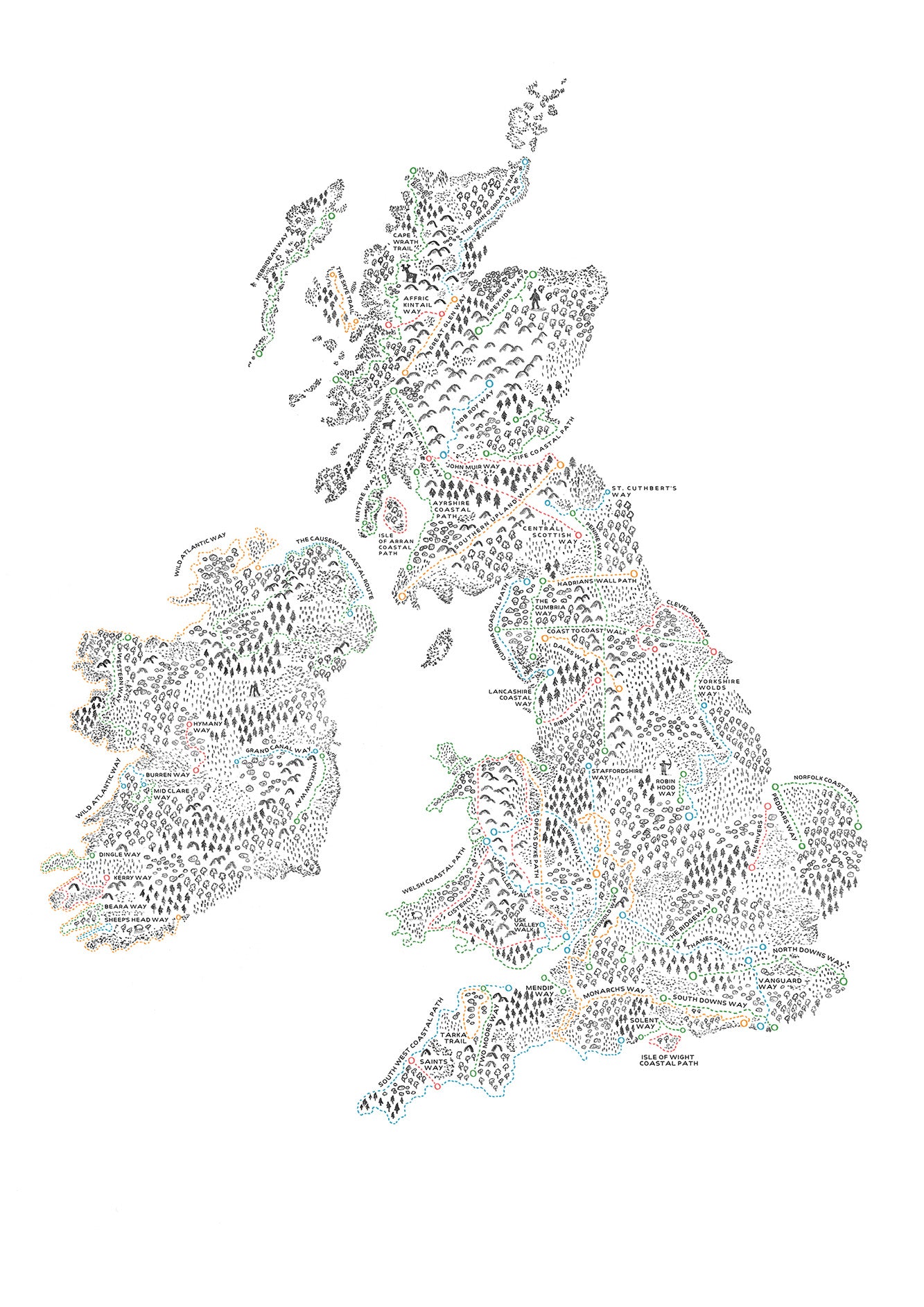 Walk the UK & Ireland 2 giclee print - Alex Foster