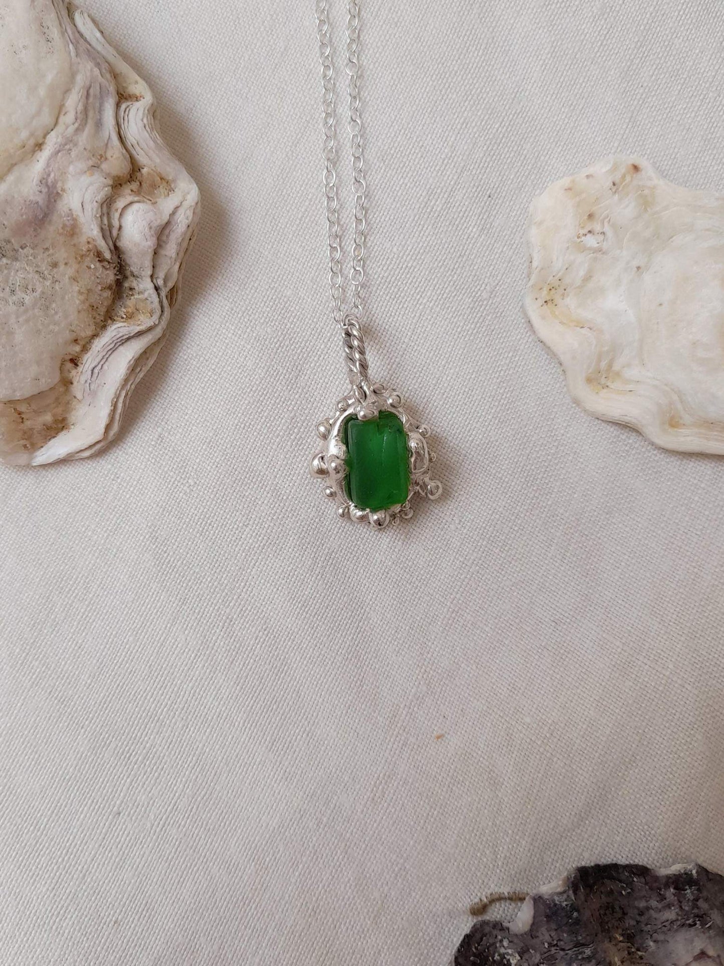 Barnacle Seaglass Pendant