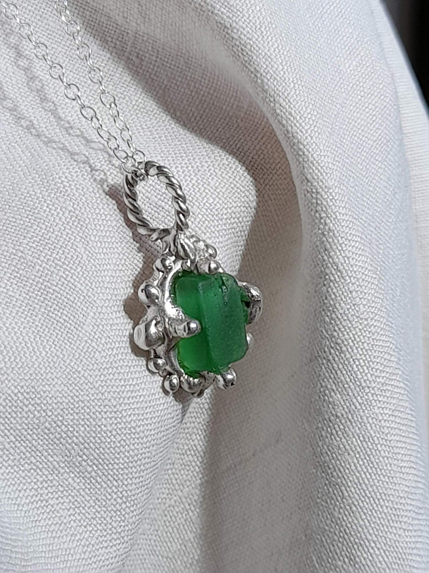 Barnacle Seaglass Pendant