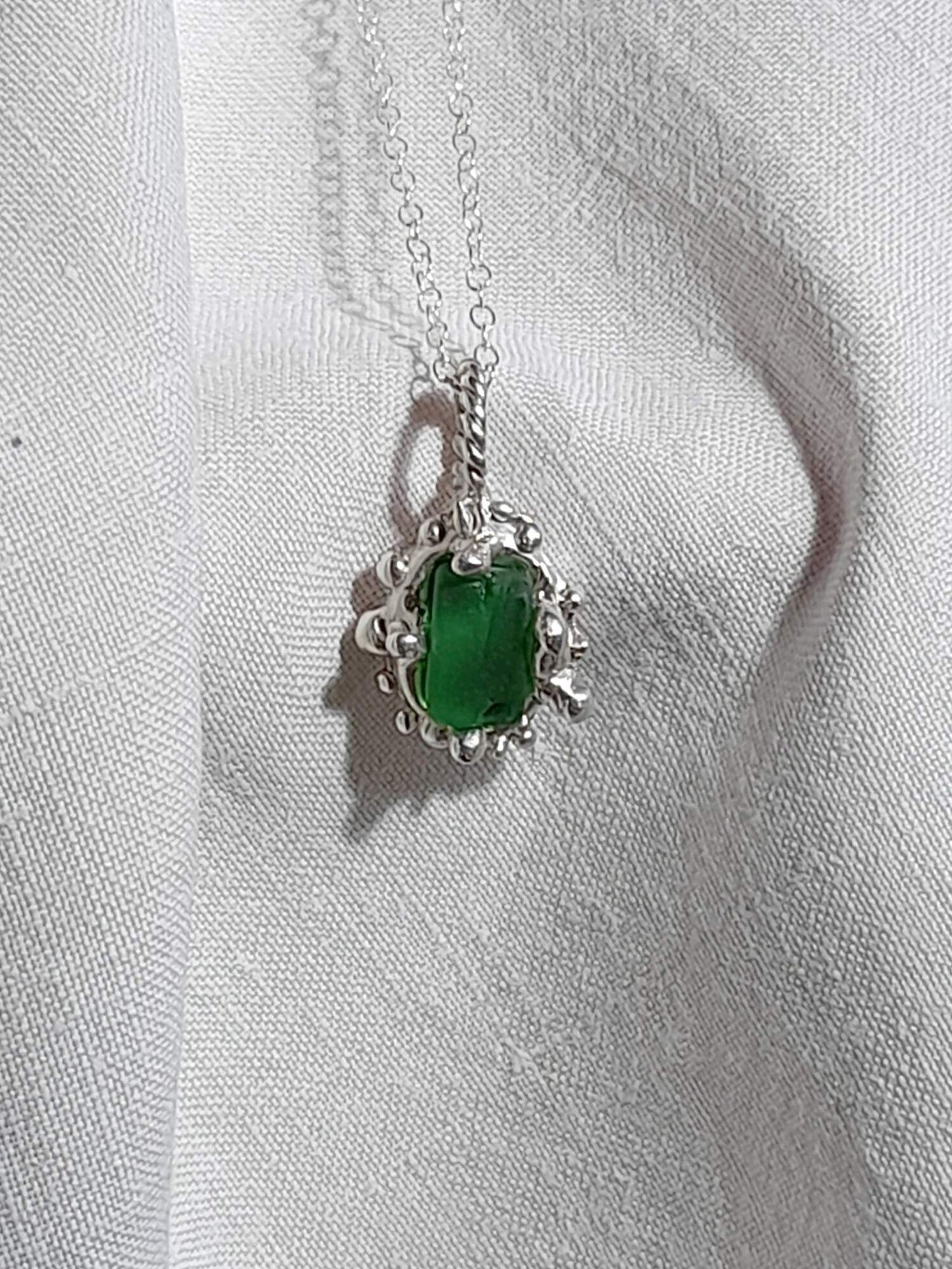 Barnacle Seaglass Pendant