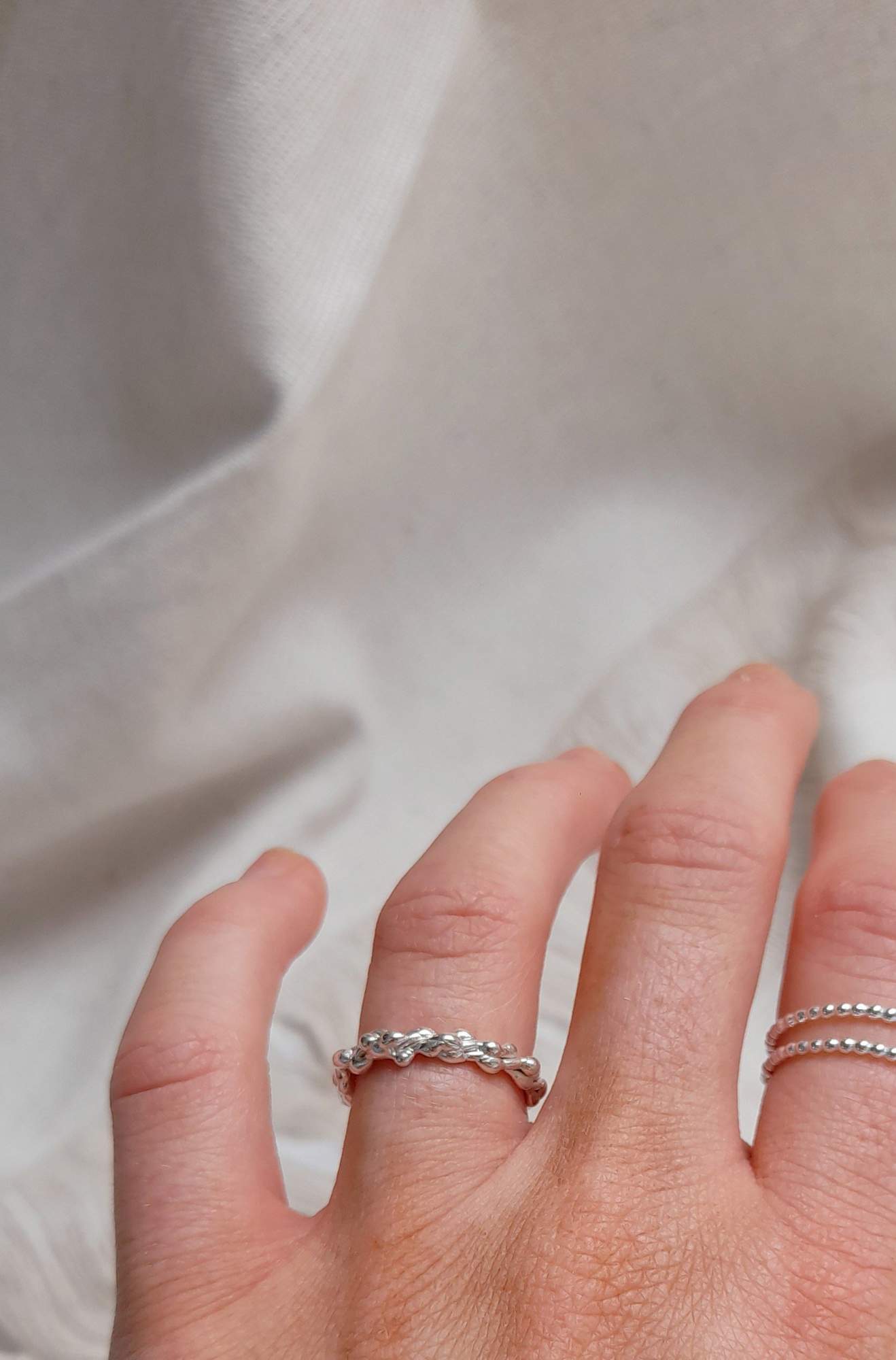 Barnacle Textured Stacking Ring