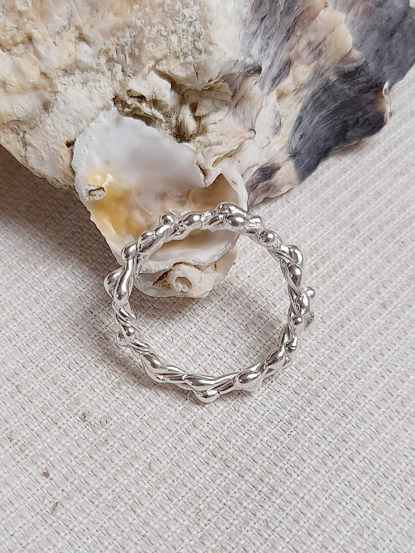 Barnacle Textured Stacking Ring